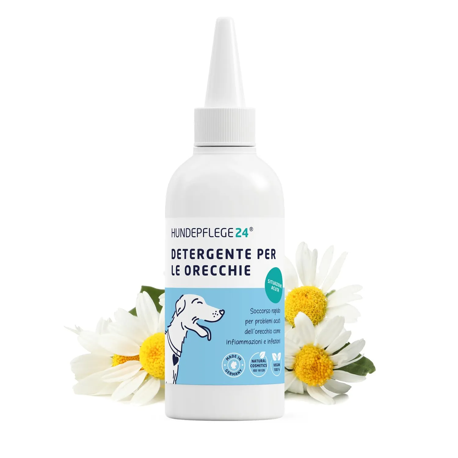 Hundepflege24 detergente Auricolare Cane ACUTO - Detergente Extra Forte per Le Orecchie del Cane Contro infiammazioni & infezioni - Pulizia Orecchie Cane/Gocce Orecchie Cani e Gatti 250ml - immagine 7