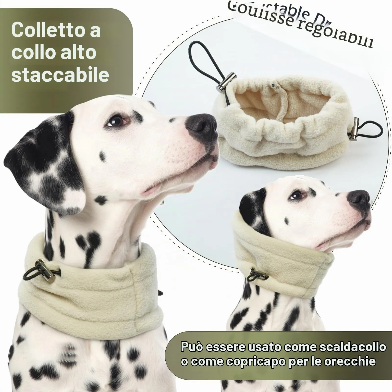 Cane Pullover Maglioncino Felpa Pile Maglietta Vestito Invernale Pigiama Vestito a Quattro Zampe (Beige, L) - immagine 3