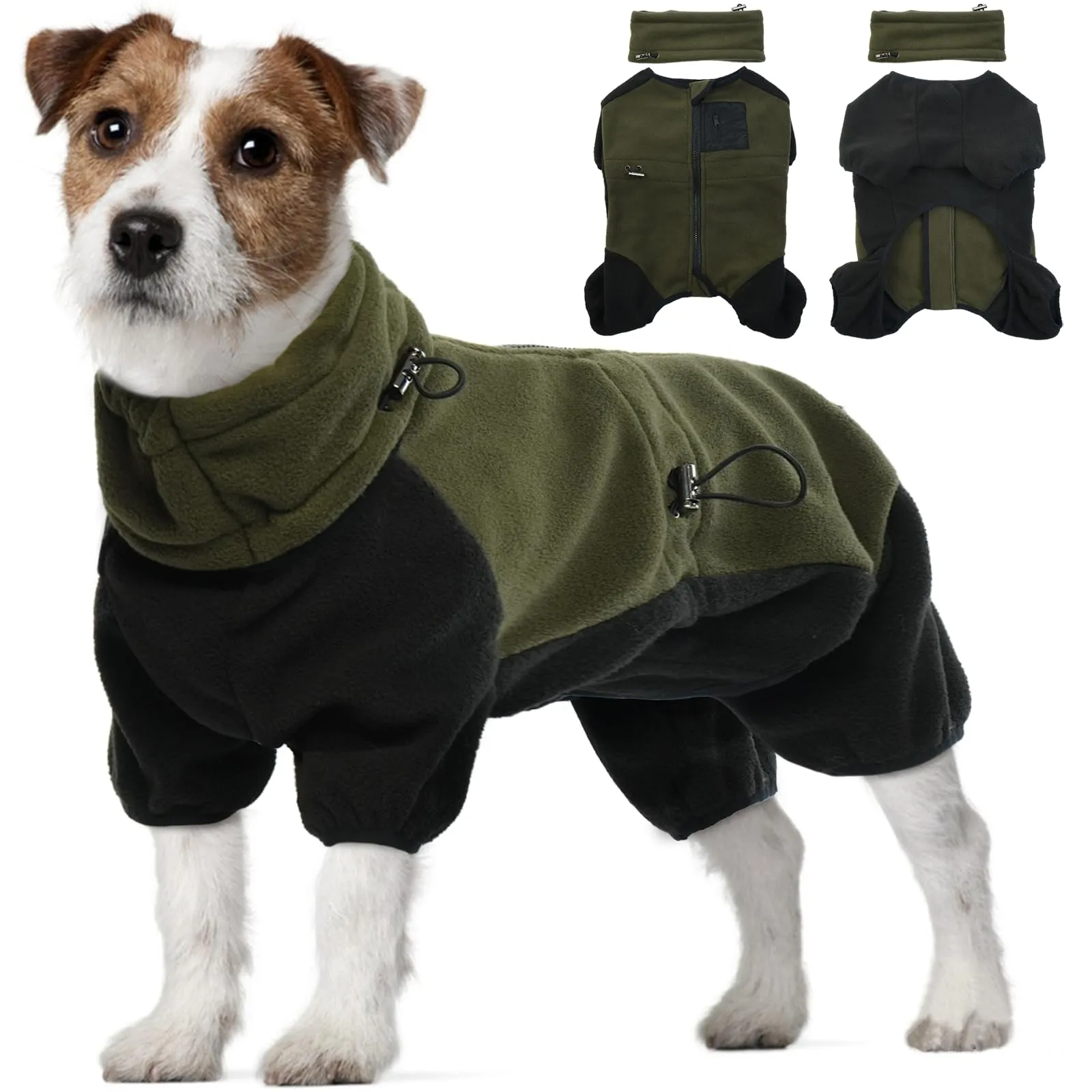 Cappotto Cane Taglia Media, Giubbotto Cane Pullover Cani Taglia Media Giacca Invernale Per Cani Felpe Per Cani(Verde Militare, M) - immagine 1