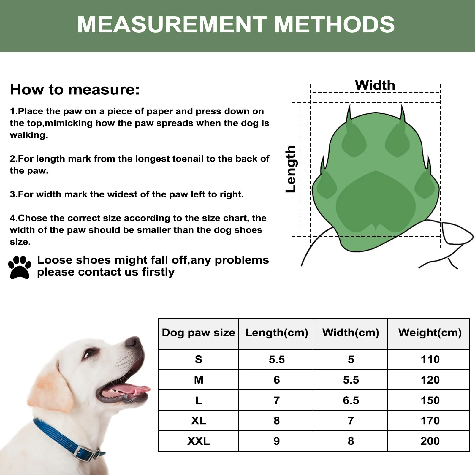NeuWee Stivali per Cani, Set di 4 Scarpe per Cani Impermeabili con Cinturini Riflettenti, Suola Antiscivolo, Protezioni per Zampe da Esterno Scarpe per Cani di Taglia Piccola, Media e Grande(M, Verde) - immagine 2