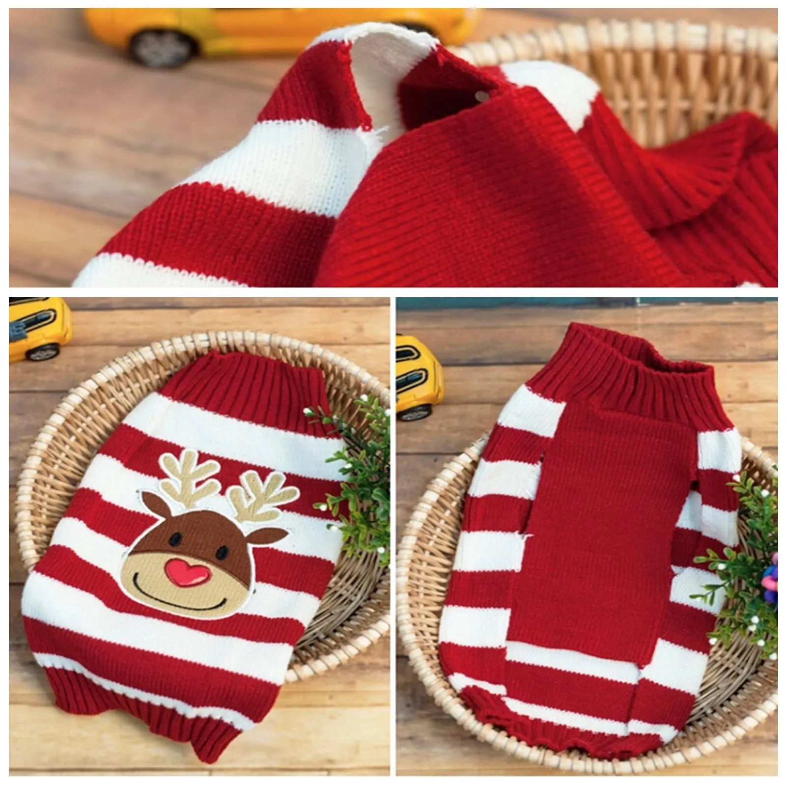 1 Maglioncino Natalizio per Cane o Gatto, Maglione di Natale per Animali, Cane Gatto Maglieria Costume, Caldo per l’Inverno, Lavorato a Maglia (Christmas elk, XL) - immagine 5