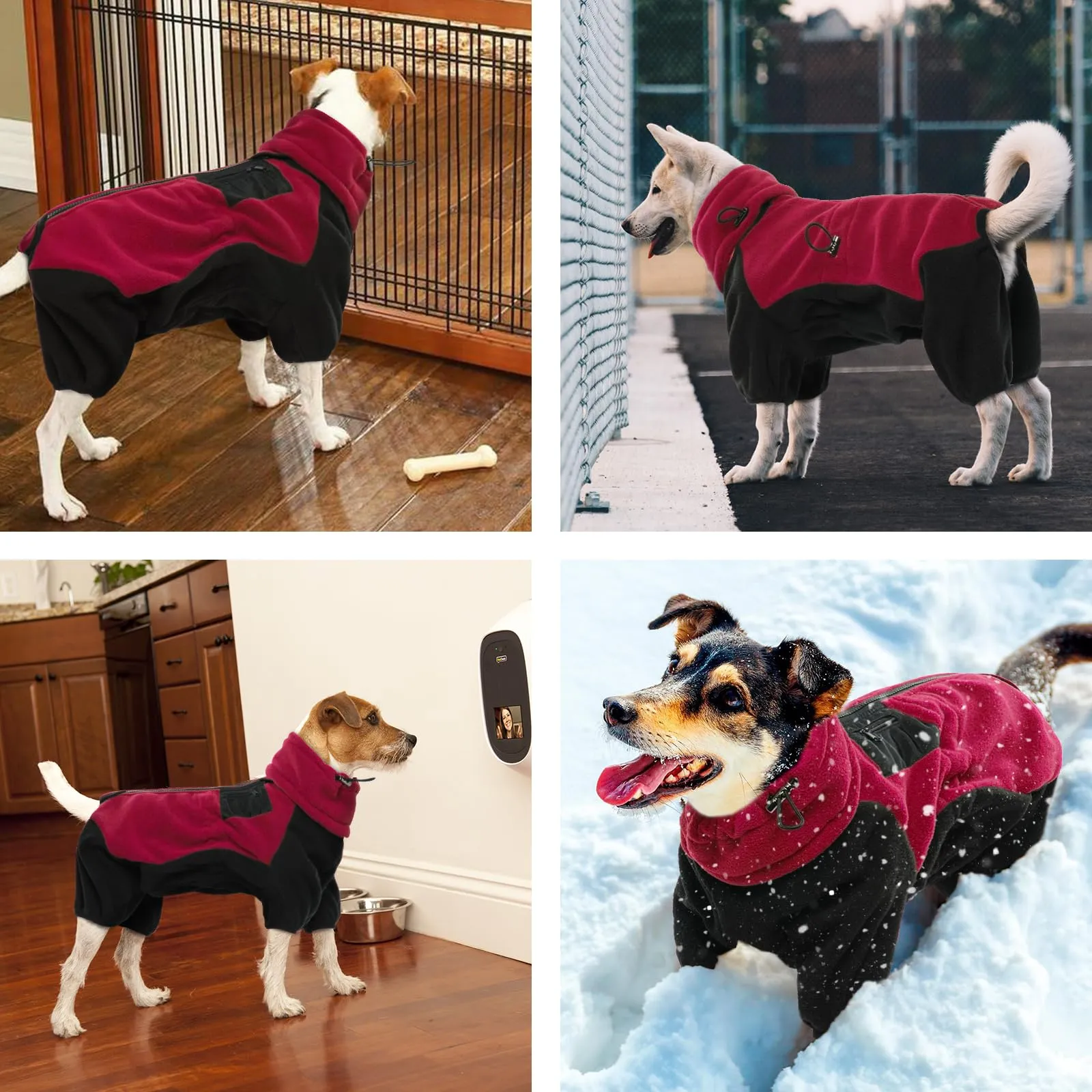 Cappottino per Cani Piccoli, Giubbotto in Pile Caldo, Abbigliamento Invernale, Felpa Cuccioli, Vestito Tuta Neve Calda per Chihuahua (Rosso, XS) - immagine 6
