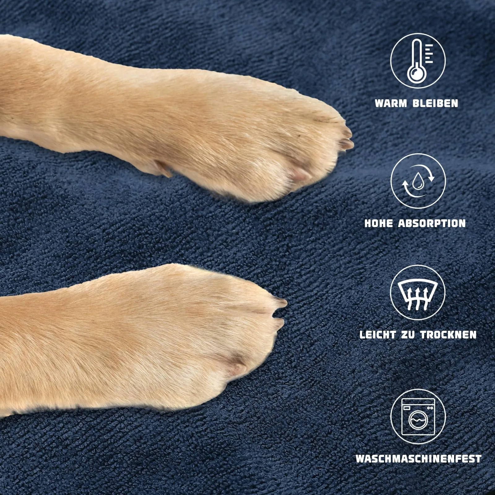 WUFANC Accappatoio Cane in Microfibra - Super Assorbente e Asciugatura Rapida - Asciugamano Cane Chiusura in Cinghie e Fascia Regolabile - Adatto per Cani di Taglia Grande, Media e Piccola - immagine 3