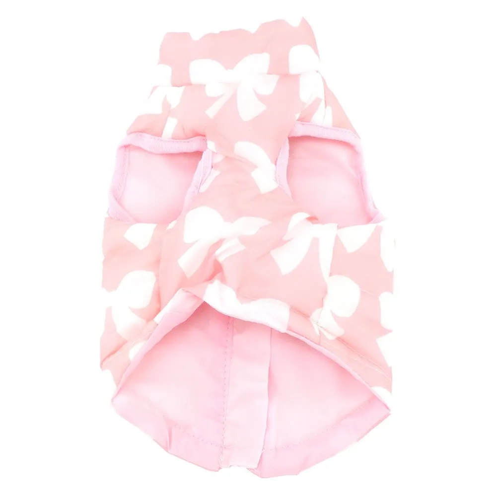 SMALLLEE_LUCKY_STORE Cappotto invernale per cani e gatti di piccola taglia, con anello a D, per cuccioli, cuccioli, imbottito, comodo, senza tiro, vestiti per chihuahua, fiocchi rosa, XL - immagine 2