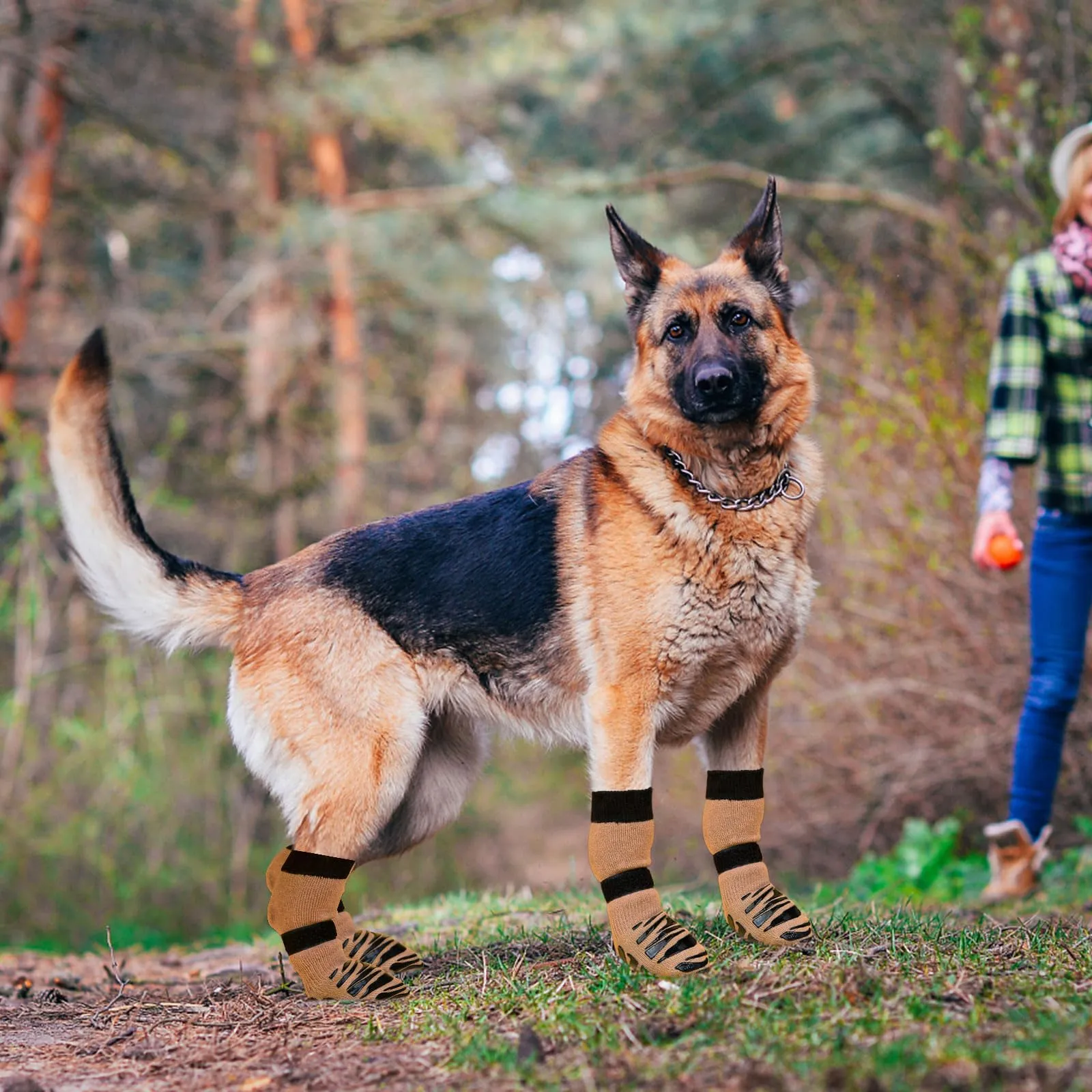 2 Paia Calzini Antiscivolo per Cani da Interno, Calze per Cani con Doppio Silicone Antiscivolo, Migliora la Trazione su Pavimenti in Legno e Piastrelle, Morbidi e Traspiranti - immagine 7