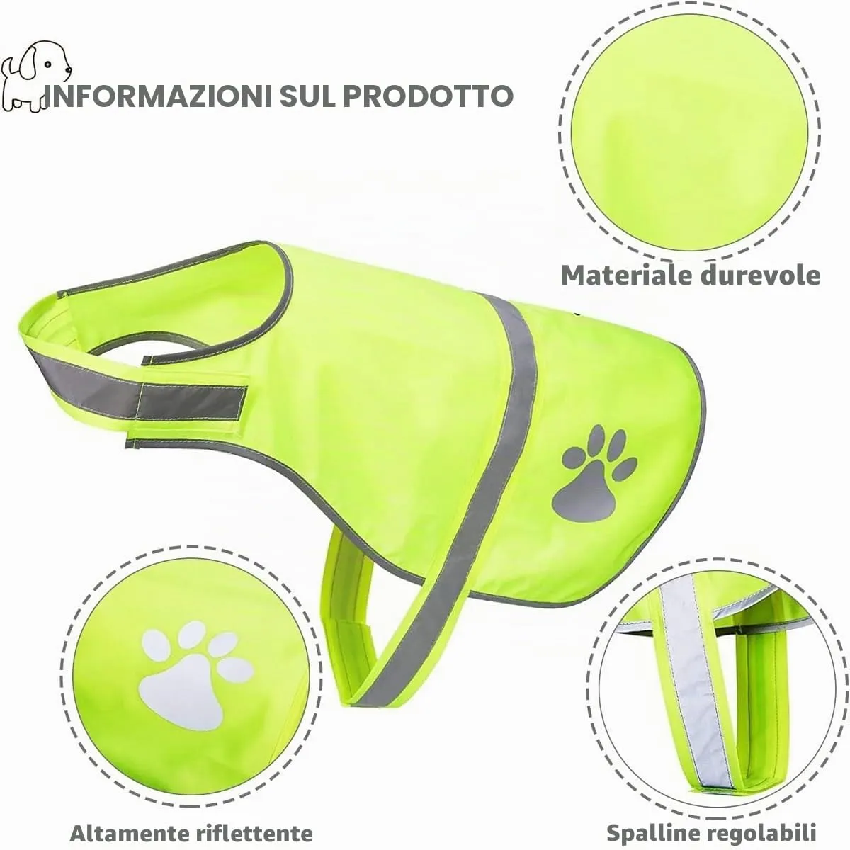 Gilet Riflettente Per Cani, Sicurezza Maglia Del Cane,Costume Riflettente Per Cani,Gilet Sicurezza Per Mantiene Vostro Cane Visibile Sicuro Da Auto E Incidenti Da Caccia - immagine 5