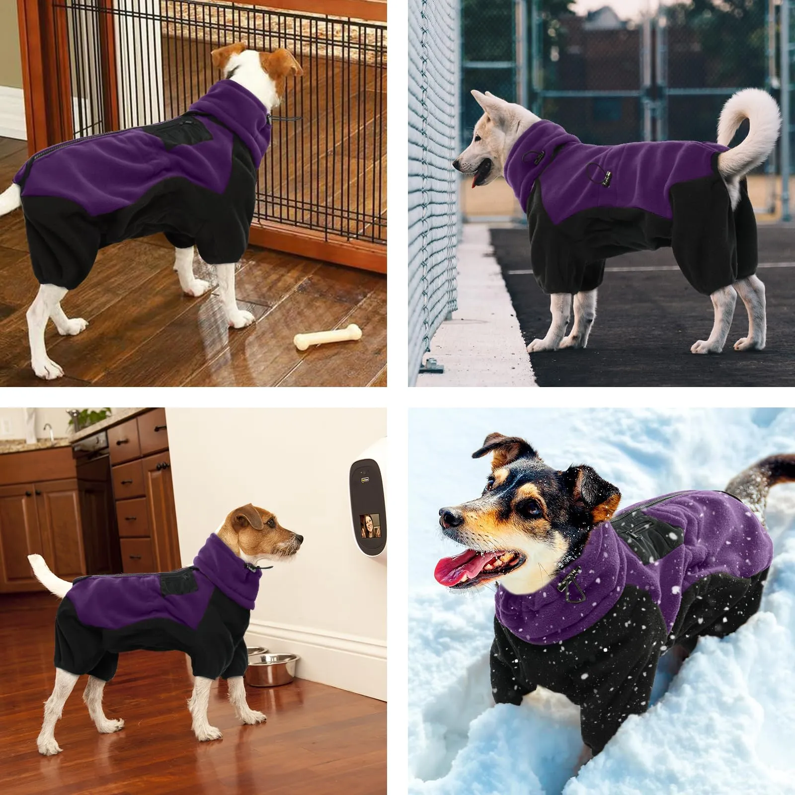 Cappotto Cane Taglia Media, Giubbotto Cane Pullover Cani Taglia Media Giacca Invernale Per Cani Felpe Per Cani(Viola, M) - immagine 6