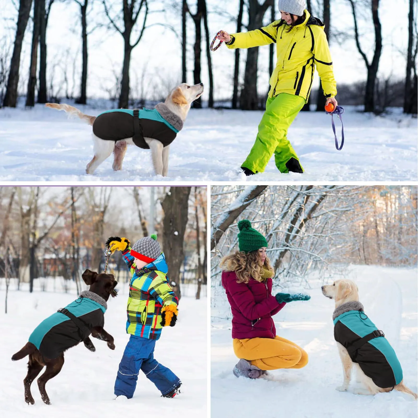 Hjyokuso Cappotto per Cani Impermeabile - Giacca Invernale Calda e Antivento, Abbigliamento Completo per Cani di Taglia Piccola e Media Con Striscia Riflettente - immagine 7