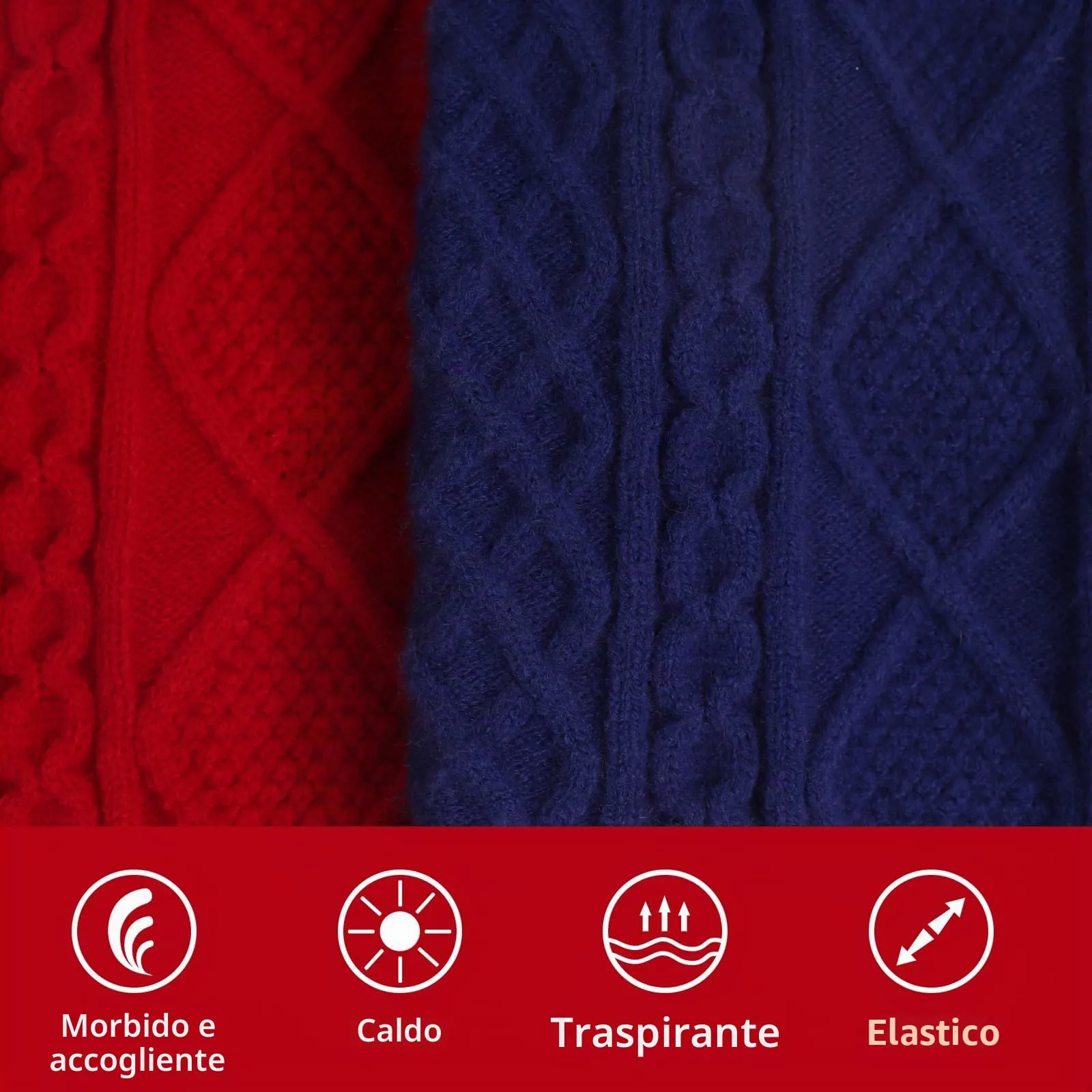 LiebeDD Maglioncino per Cane di Taglia Grande, Maglione Natalizio, Pullover Lavorato a Maglia per Animali Domestici, Vestiti Invernali Caldi e Morbidi, Rosso, 2XL - immagine 2