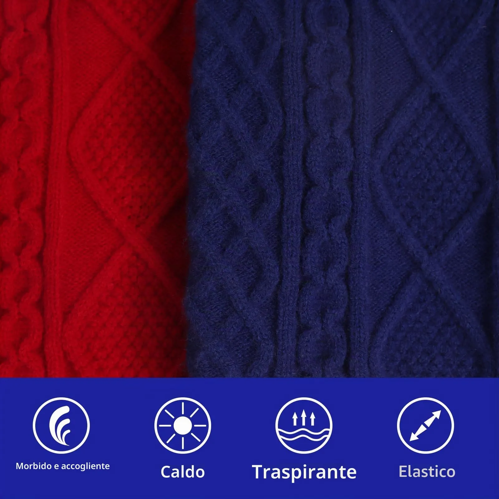 LiebeDD Maglioncino per Cane di Taglia Piccola Media Grande, Maglione Gatto, Pullover Lavorato a Maglia per Animali Domestici, Caldo e Morbido Vestito Invernale, Blu, 2XL - immagine 2