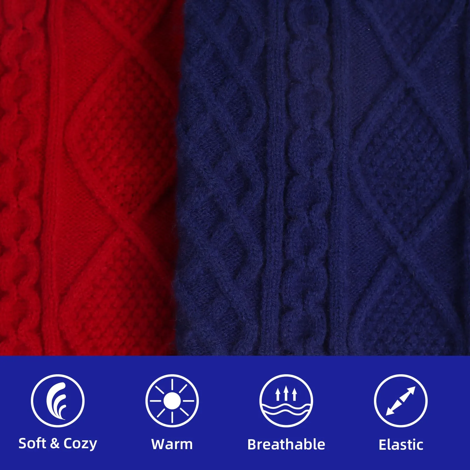 LiebeDD Maglioncino Cane di Taglia Piccola Media Grande, Maglione Cane Gatto, Animali Domestici Pullover Lavorato Maglia Cane, Caldo e Morbido Vestiti per Cani Invernali, Blu, 3XL - immagine 2
