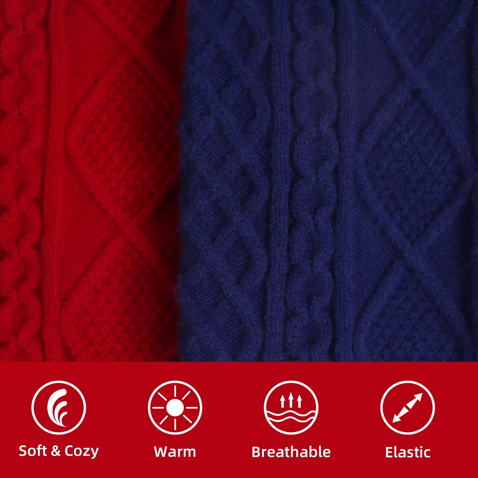 LiebeDD Maglione Natale per Cane e Gatto di Taglia Piccola, Pullover Lavorato a Maglia per Animali Domestici, Caldo e Morbido Vestito Invernale, Rosso, S - immagine 2