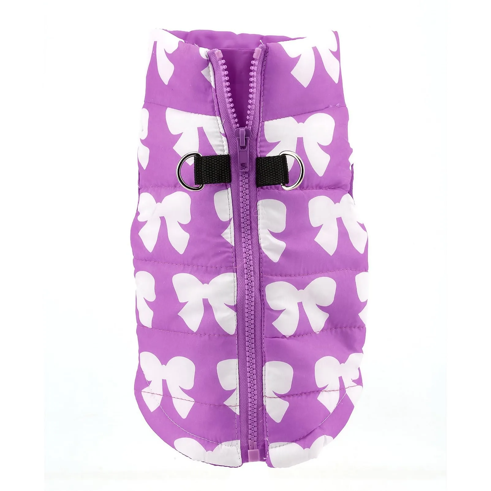 Smalllee_Lucky_Store Giacca invernale imbottita e resistente all'acqua per animali domestici con anello a D per cani di piccola taglia, gatti, Chiusura lampo, Cappotto per cuccioli Chihuahua, Yorkie - immagine 6