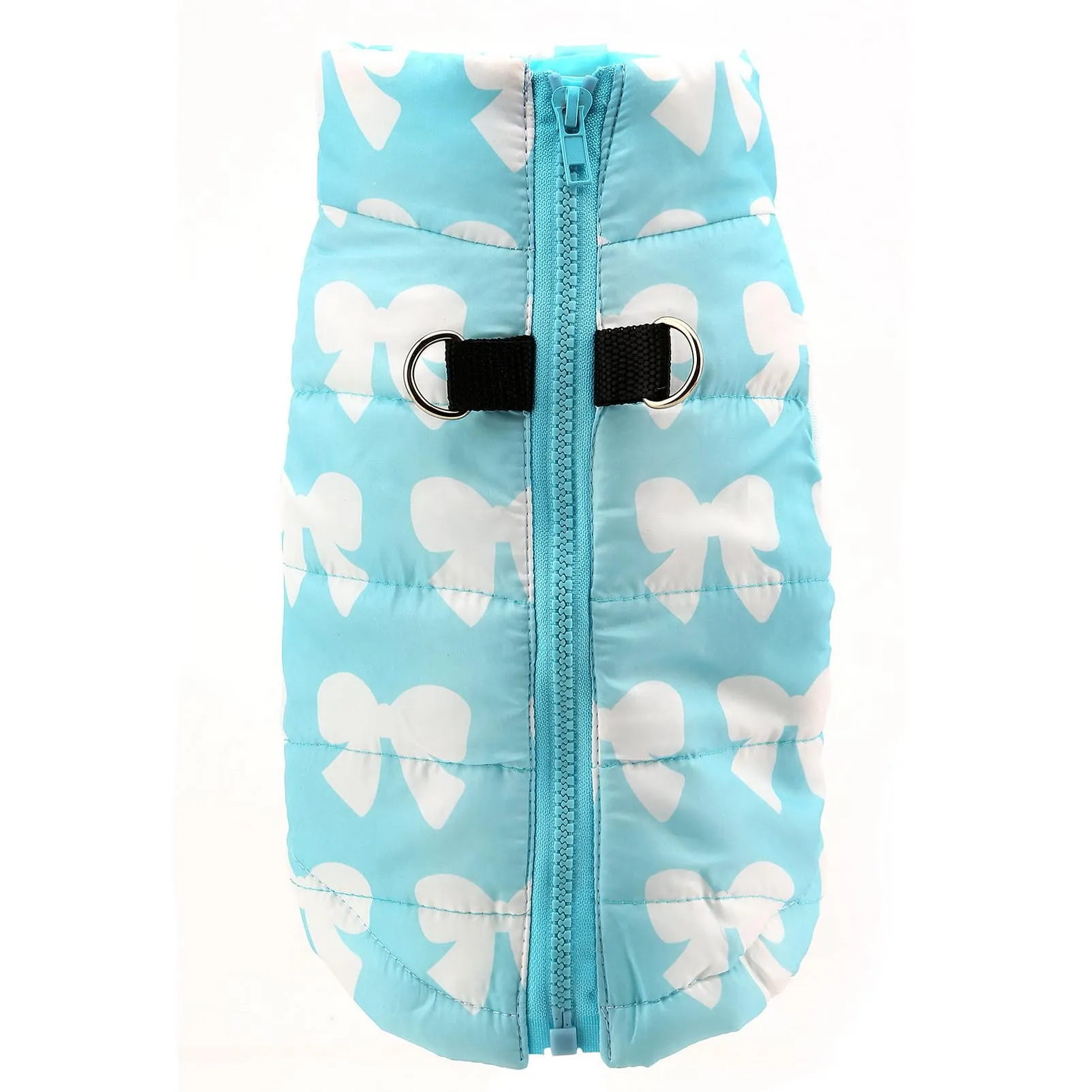 SMALLLEE_LUCKY_STORE - Giacca invernale idrorepellente per cani e gatti di piccola taglia, con cerniera, imbottita, per Chihuahua, Yorkie, gattini, abbigliamento caldo, Blu, taglia M - immagine 6
