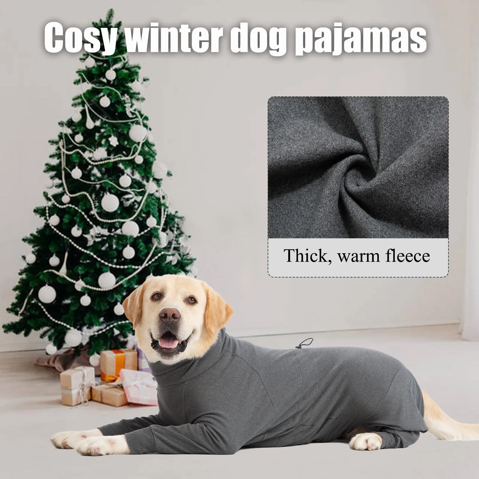 Cyponpy - Cappotto caldo per cani con gambe, maglione a collo alto in pile per cani di taglia media e grande, abbigliamento invernale per levrieri - immagine 5