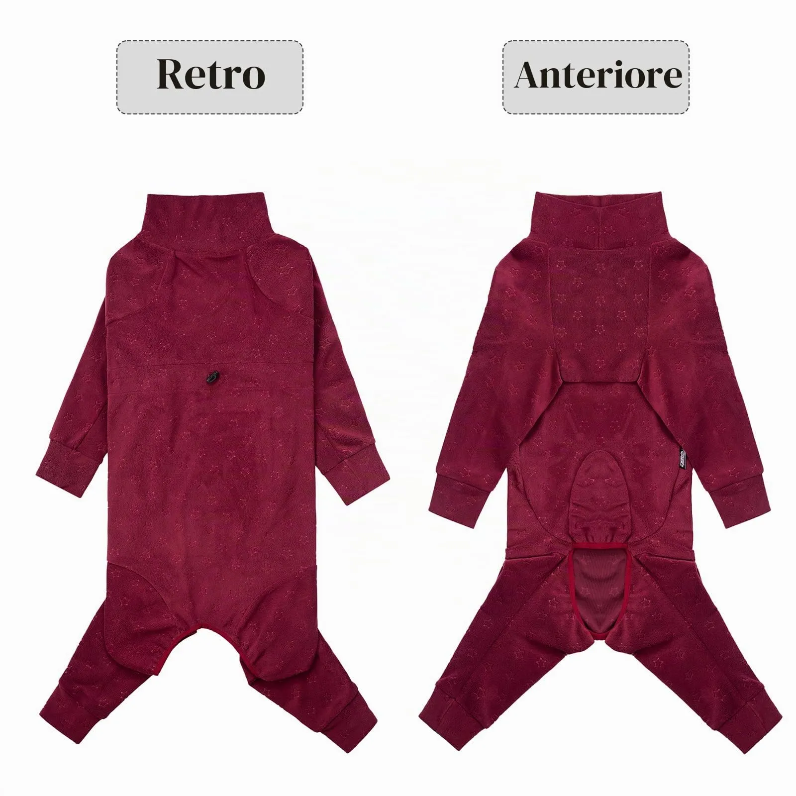 Cyponpy - Cappotto in pile con rilievo per cani con gambe, completo pigiama con maniche lunghe, caldo abbigliamento invernale per cani di taglia media e grande, pullover elasticizzato - immagine 7