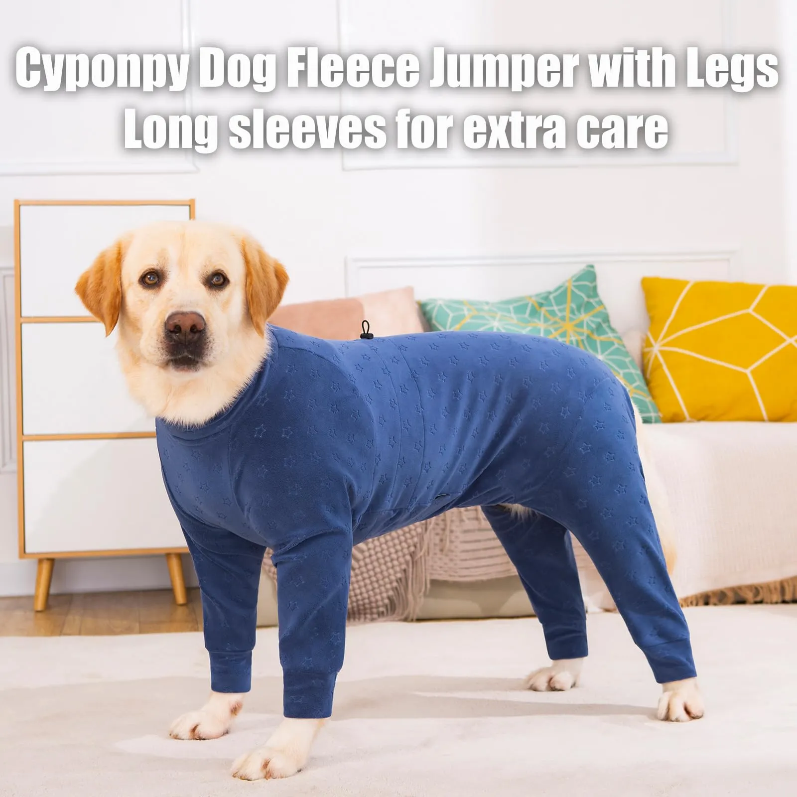 Cyponpy - Cappotto in pile per cani con rilievo con gambe - Abbigliamento invernale caldo per cani di taglia media e grande, pigiama per tutto il corpo, maglione stretchy a maniche lunghe, giacca a - immagine 5
