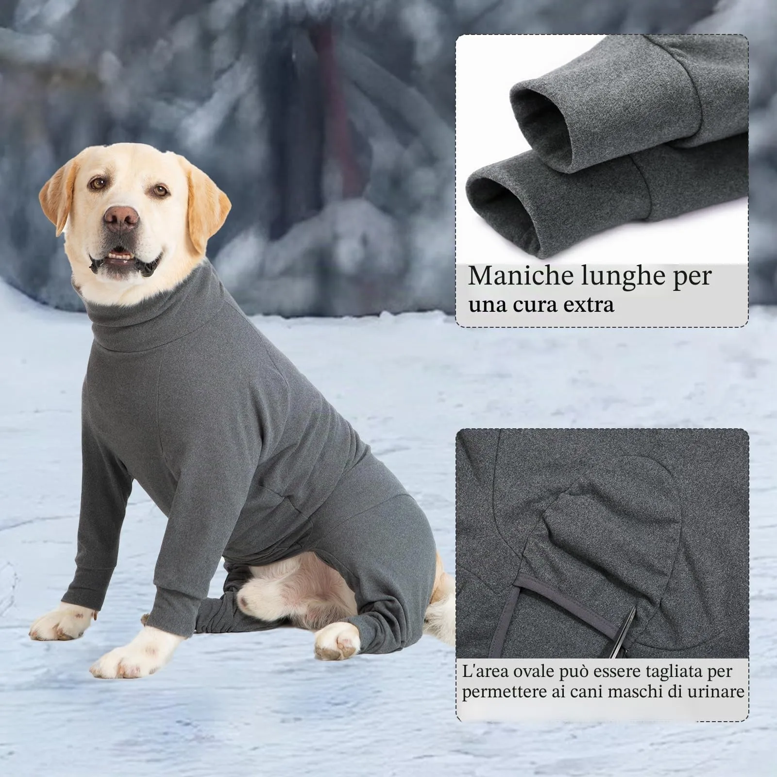 Cyponpy Cappotto Caldo per Cani con Zampe - Maglione Dolcevita in Pile per Cani di Taglia Media e Grande - Giacca Invernale, Pigiama per Tempo Freddo, Cappotto Completo per Whippet Levriero - immagine 3