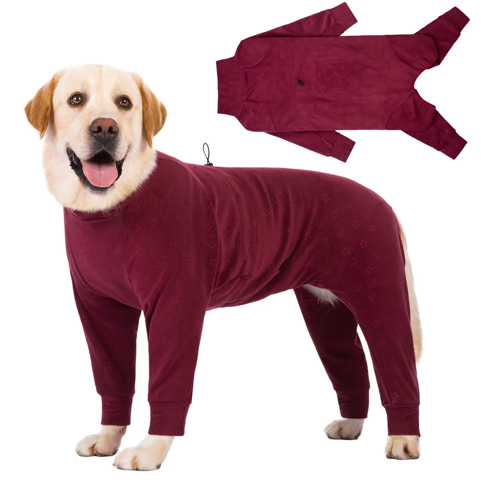 Cyponpy Cappotto in pile goffrato per cani con gambe - Caldo maglione invernale per cani di taglia media e grande - Pigiama per tutto il corpo, maglione stretchy, giacca a manica lunga - immagine 1