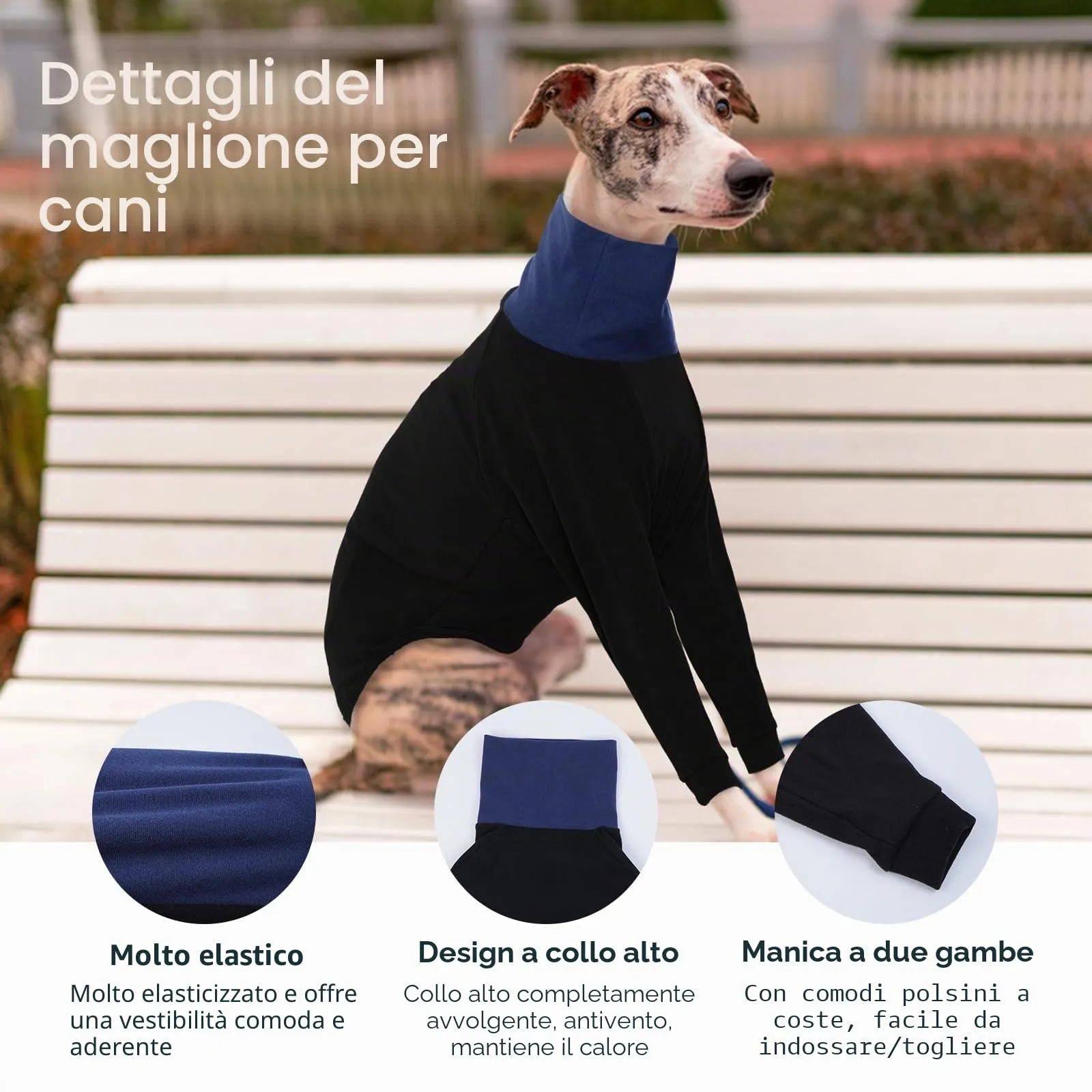 IECOii Maglia per Levriero, Maglia Termica con Collo Alto per Levriero Italiano, Maglione in Pile per Levriero da Inverno, Maglia in Pile per Levriero Whippet, Tuta in Pile per Cane da Levriero per - immagine 4