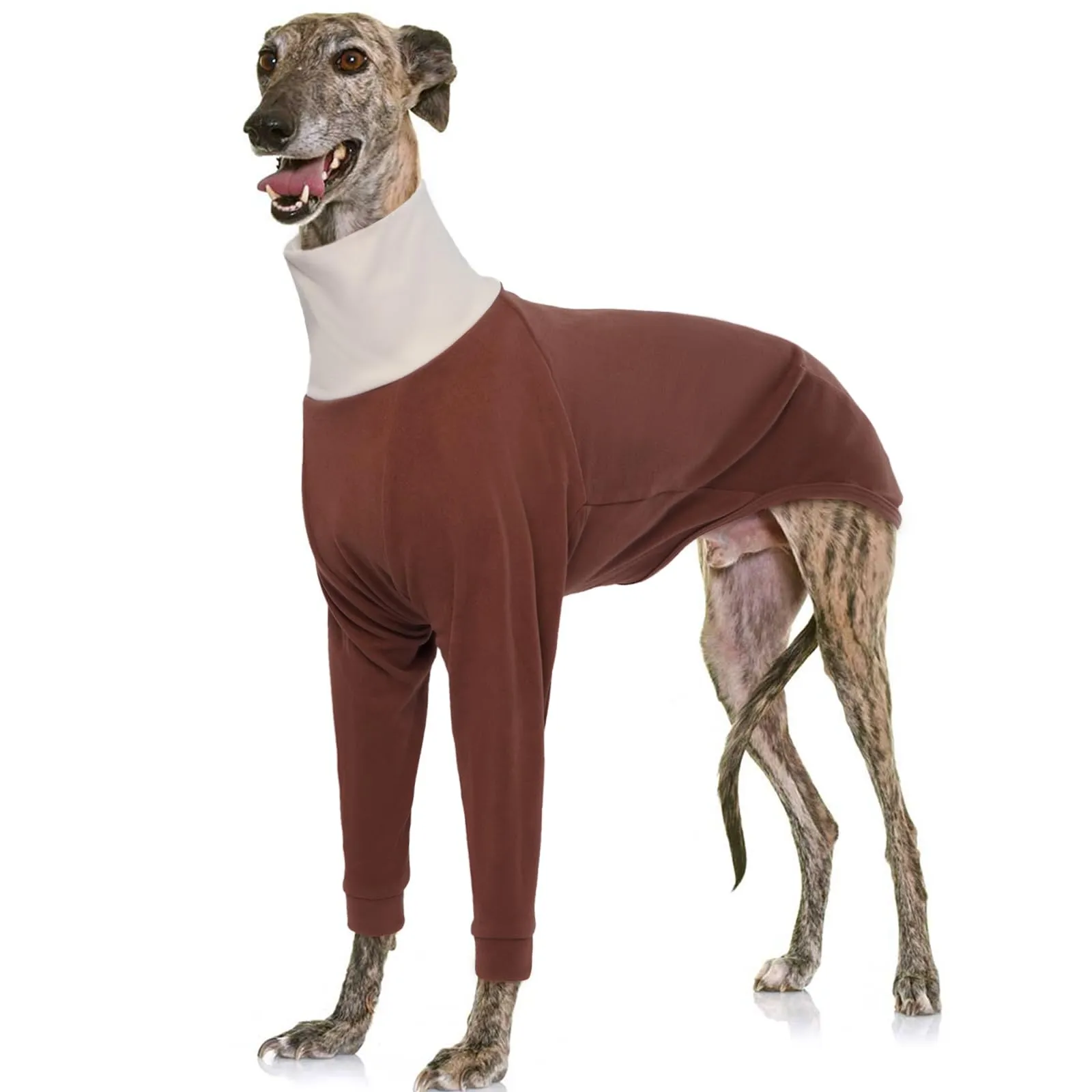 IECOii - Maglione per levrieri, dolcevita per cani, saluki, lurcher, cappotto invernale caldo e confortevole per whippet, felpa in pile per l'autunno e l'inverno, pigiama per cani, pullover - immagine 1