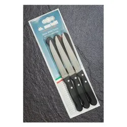 Set coltelli bistecca Inox 6 pz lama dentata (11,5cm) RIVETTATA Nero 112RBV6N - immagine 1