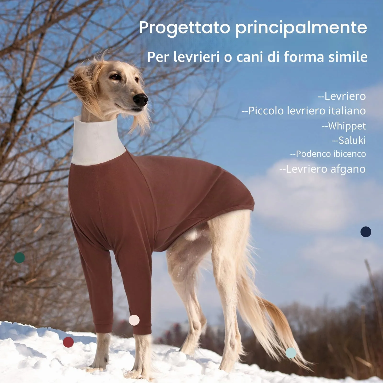 IECOii Maglione per Levriero, Maglione a Collo Alto per Levriero Italiano Termico, Maglione in Pile Comodo per Levriero per Inverno, Maglione in Pile per Whippet - immagine 6