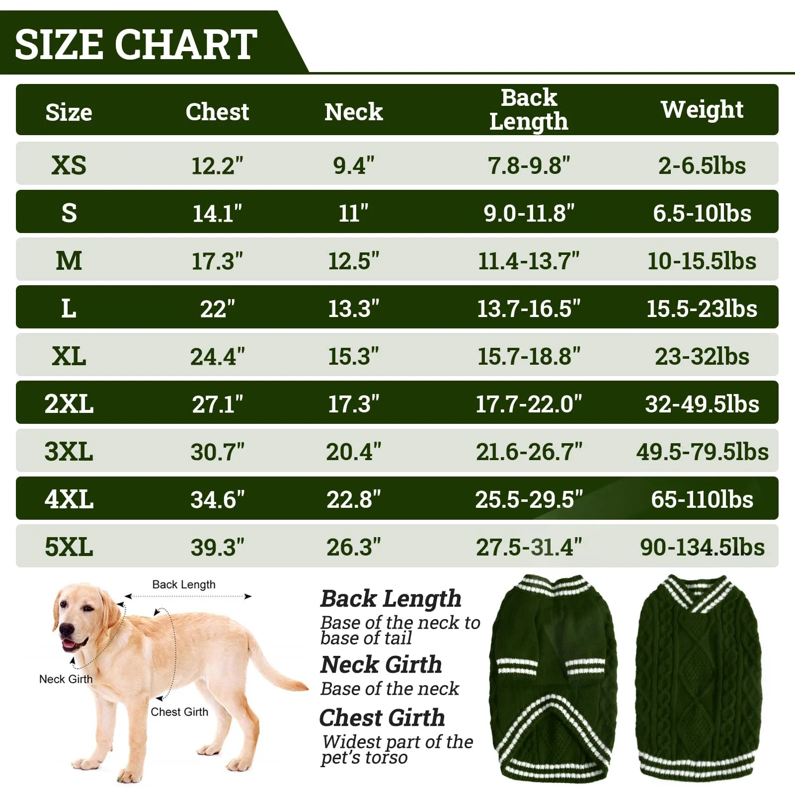 LiebeDD Maglioncino Cane di Taglia Piccola Media Grande, Maglione Cane Gatto, Animali Domestici Pullover Lavorato Maglia Cane, Caldo e Morbido Vestiti per Cani Invernali, Verde Scuro, M - immagine 4