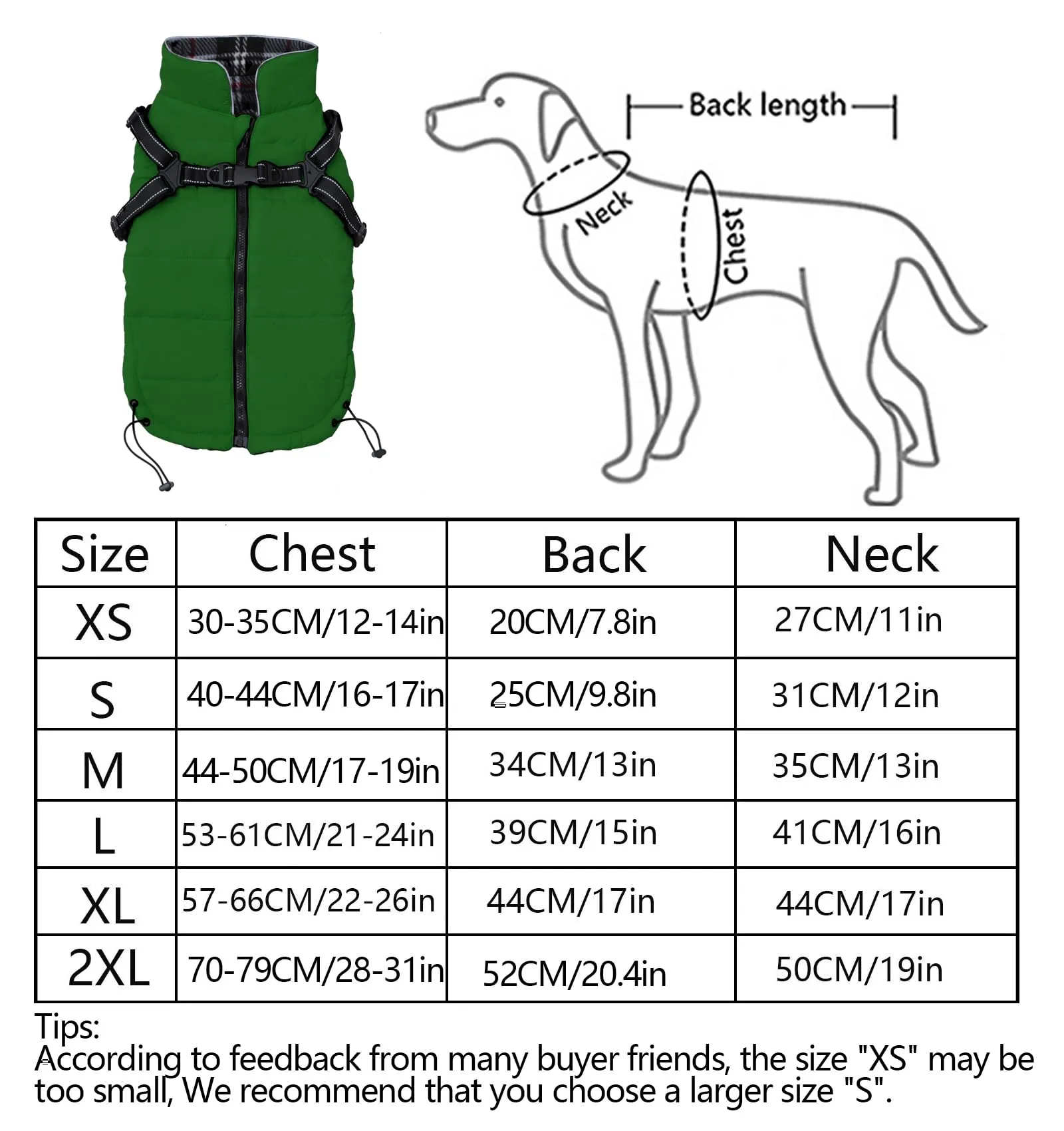 Cappottini per cani impermeabili con imbracatura invernale caldo cappotto - immagine 4