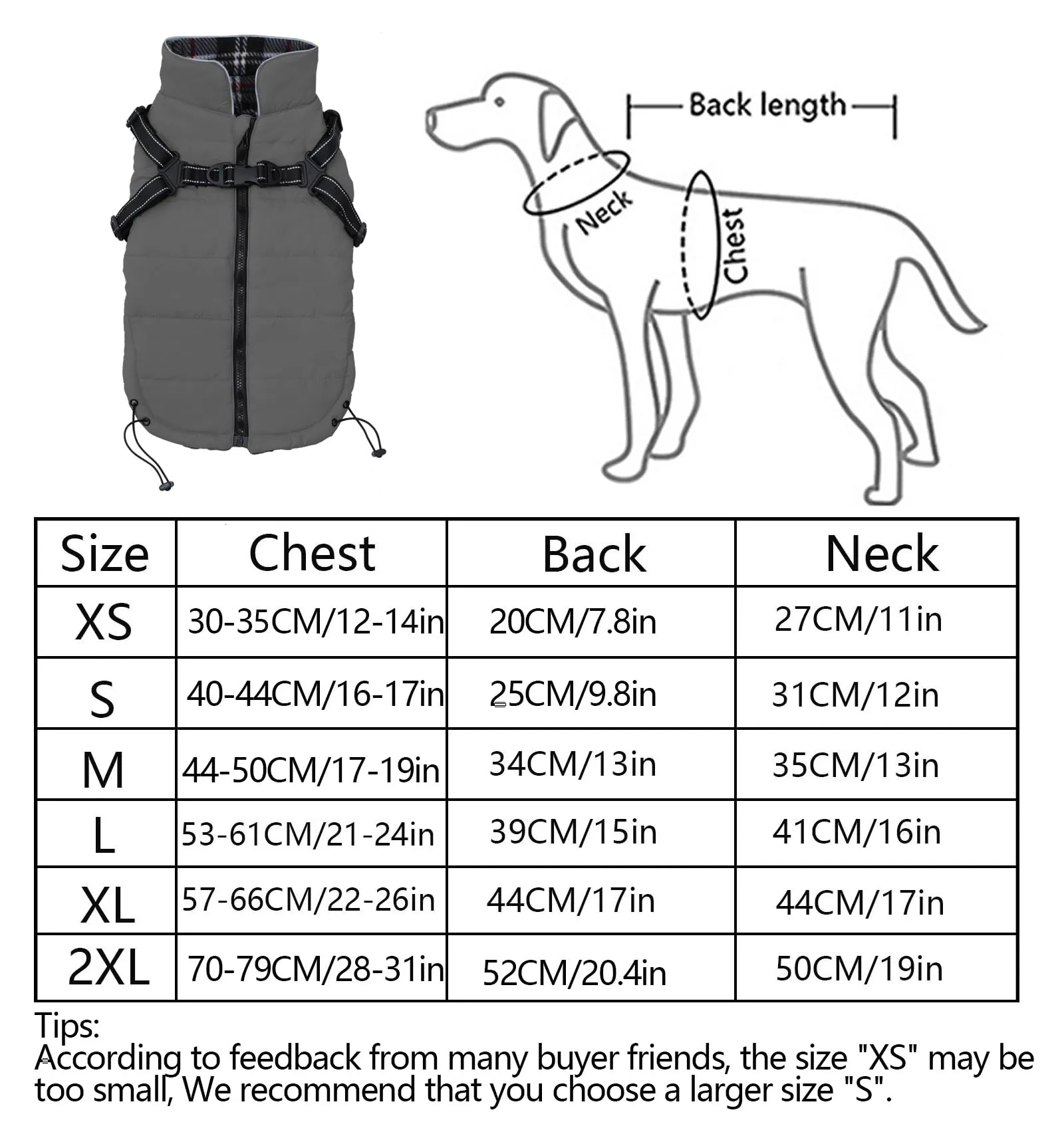 Cappotti per cani impermeabili con imbracatura invernale caldo cappotto - immagine 4