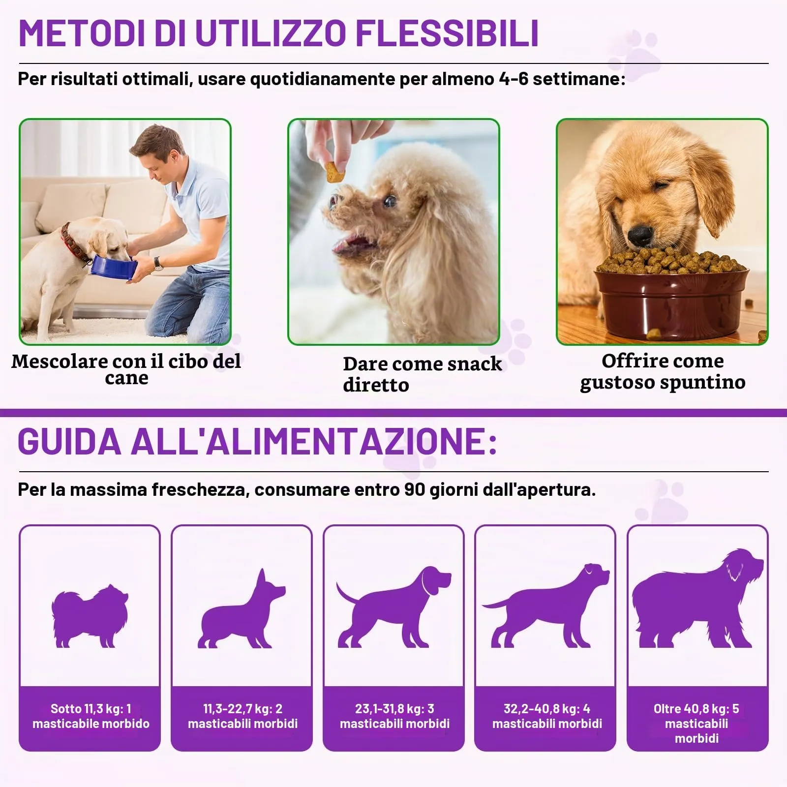 Feeliville Allergie Relief Dog Treats,150 Pezzi Prurito per la Pelle del Cane Che Mastica, Smetti di Prurito, Leccare, Graffiare, Allergie Stagionali, per Tutte Le Razze e Dimensioni di Cani,Anatra - immagine 5