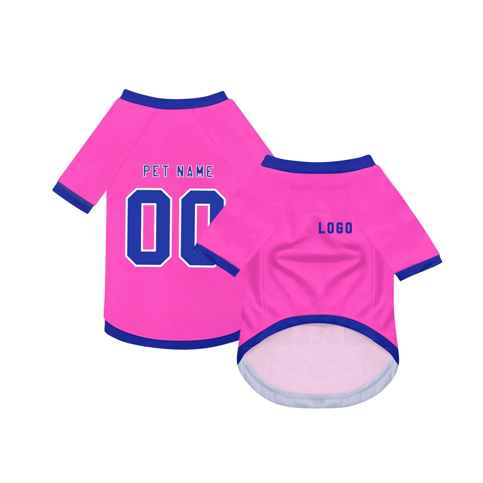 Camicia da cane semplice per cani di piccola, media e grande taglia Maglia da calcio per cani personalizzata con nome, numero, logo, maglie sportive personalizzate per animali domestici A06 - immagine 2