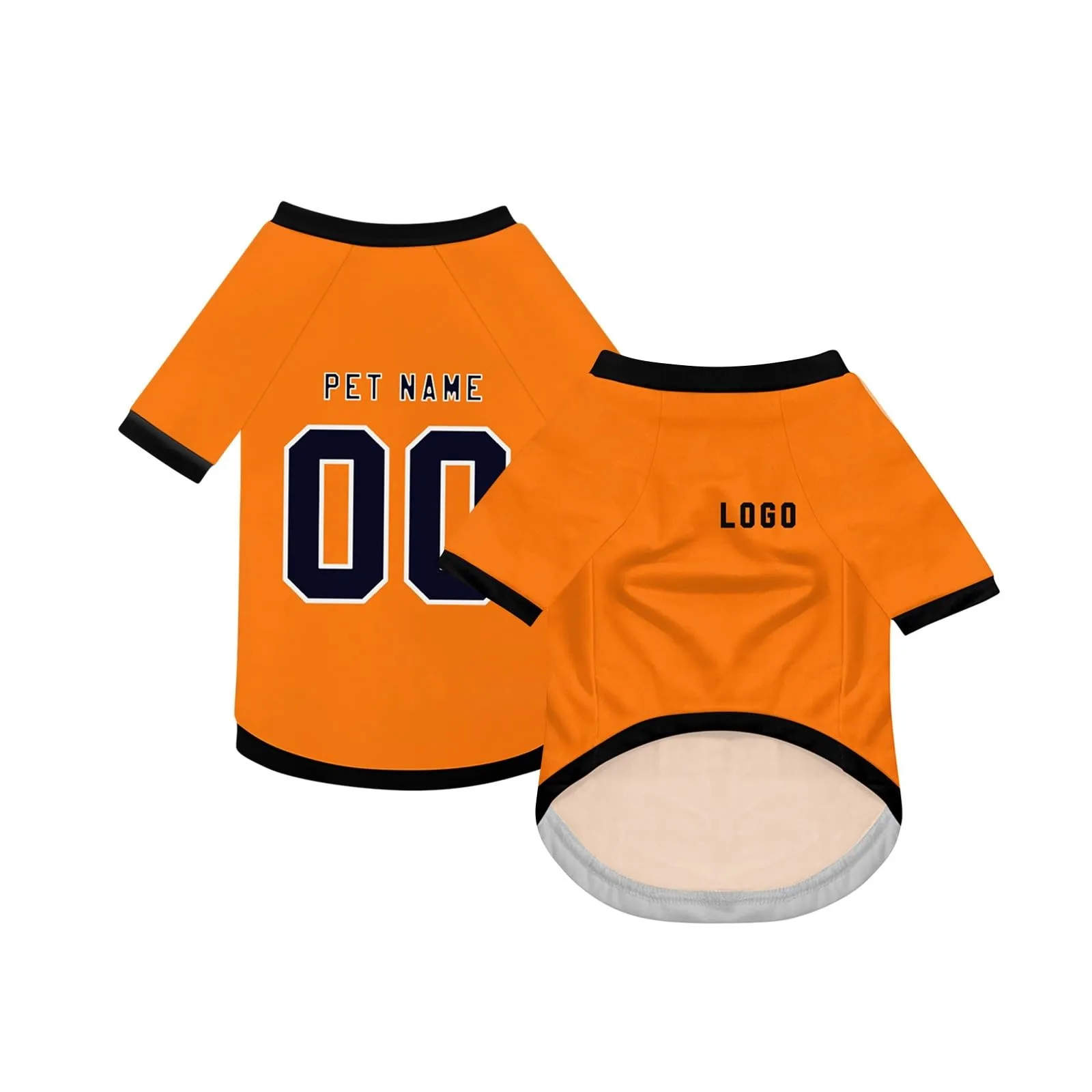 Camicia da cane semplice per cani di piccola, media e grande taglia Maglia da calcio per cani personalizzata con nome, numero, logo, maglie sportive personalizzate per animali domestici A08 - immagine 2