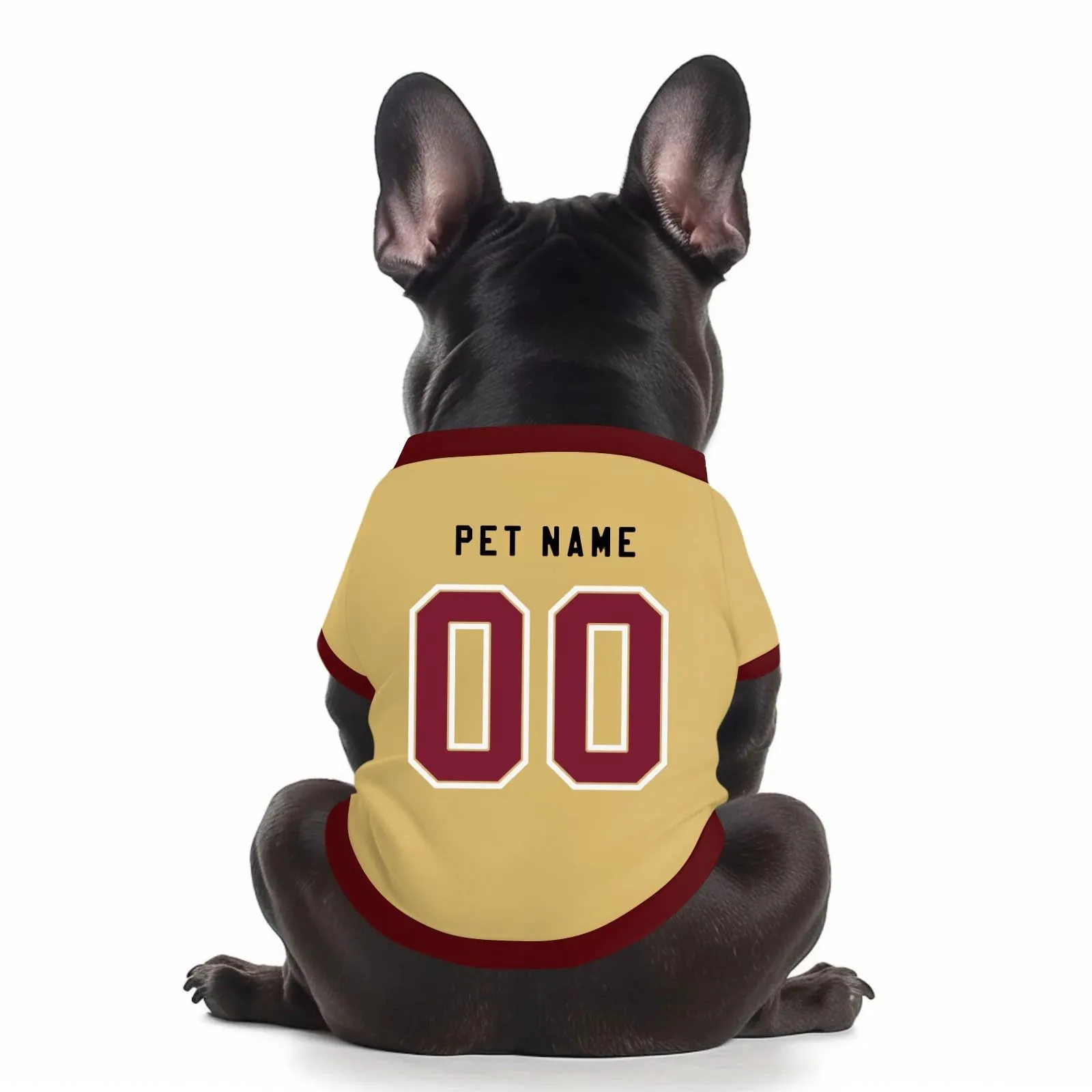 Camicia da cane semplice per cani di piccola, media e grande taglia Maglia da calcio per cani personalizzata con nome, numero, logo, maglie sportive personalizzate per animali domestici A24 - immagine 1