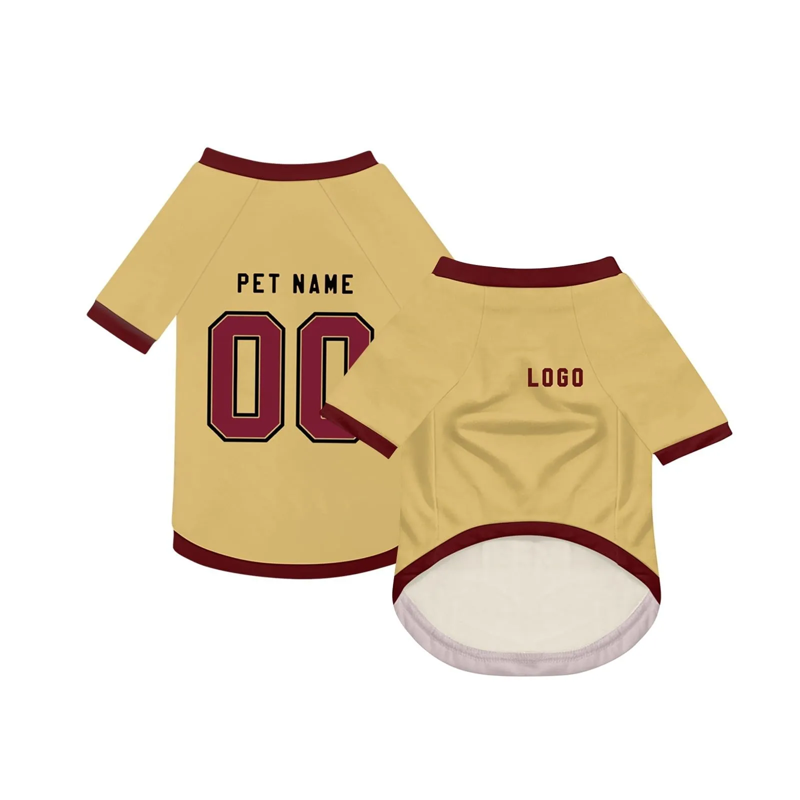 Camicia da cane semplice per cani di piccola, media e grande taglia Maglia da calcio per cani personalizzata con nome, numero, logo, maglie sportive personalizzate per animali domestici A24 - immagine 2