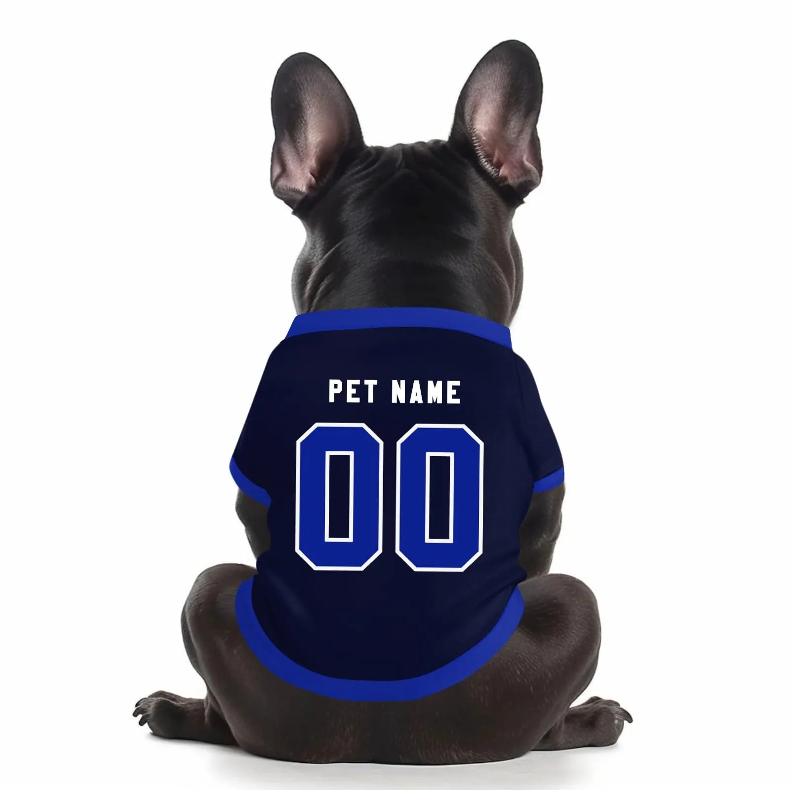 Camicia da cane semplice per cani di piccola, media e grande taglia Maglia da calcio per cani personalizzata con nome, numero, logo, maglie sportive personalizzate per animali domestici A22 - immagine 1