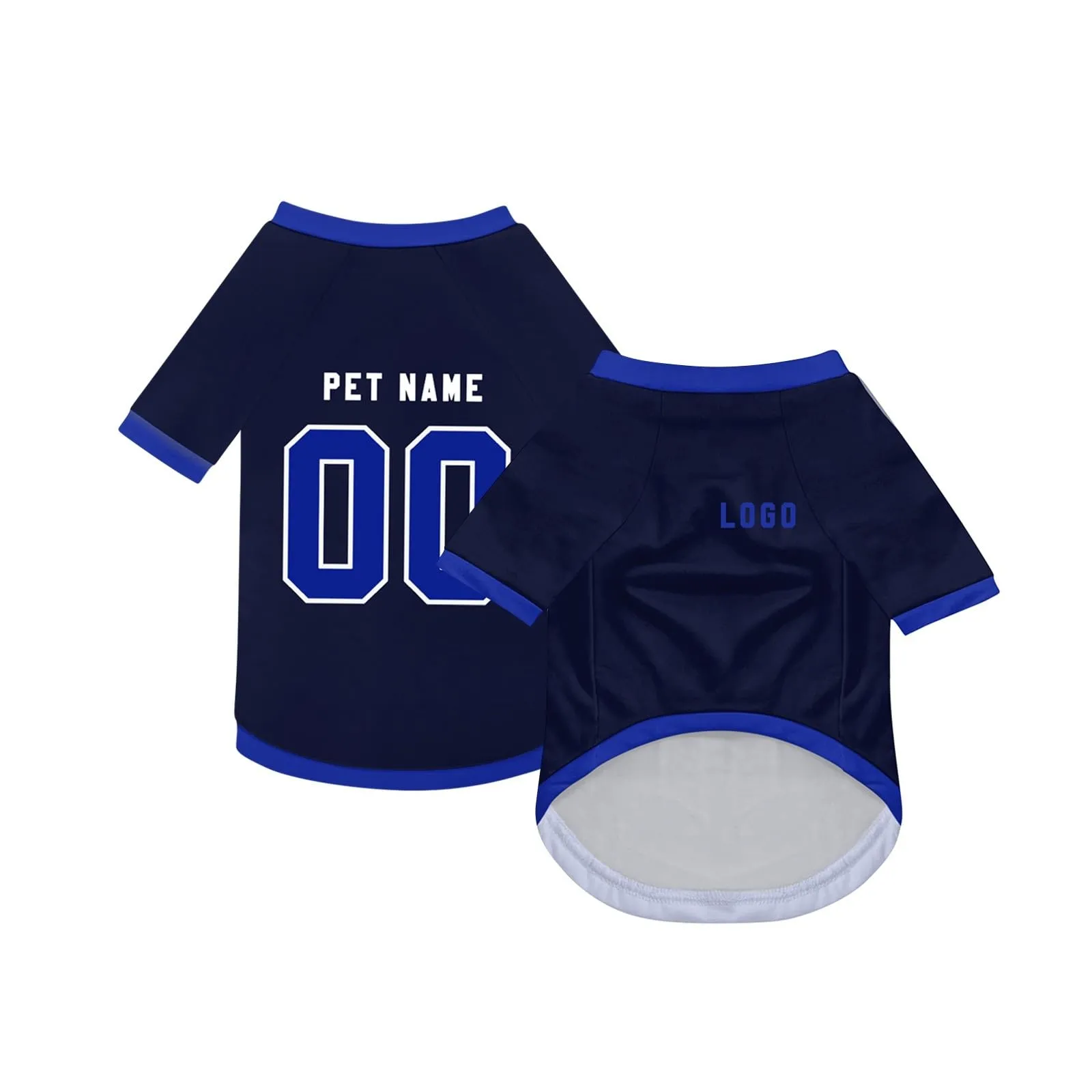 Camicia da cane semplice per cani di piccola, media e grande taglia Maglia da calcio per cani personalizzata con nome, numero, logo, maglie sportive personalizzate per animali domestici A22 - immagine 2