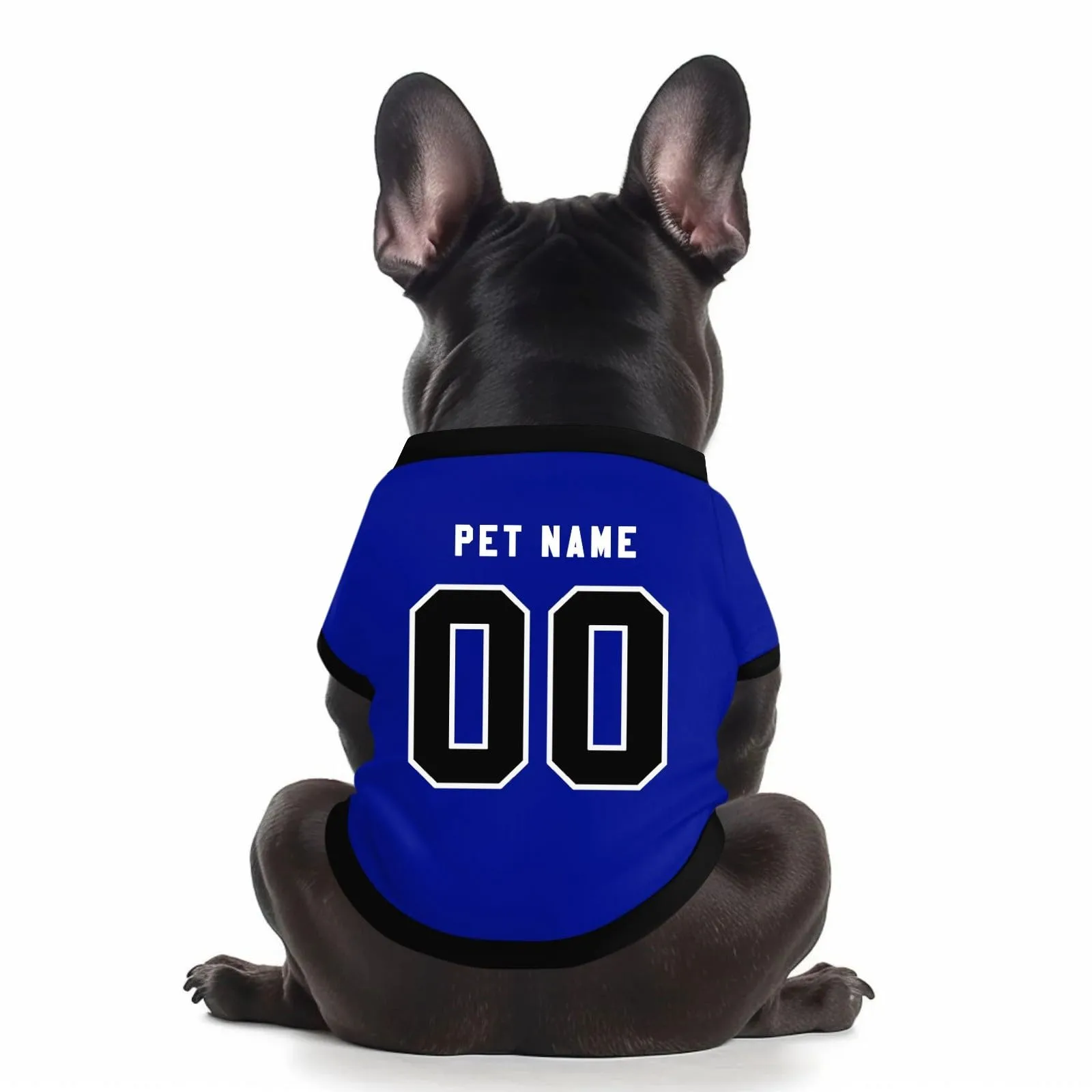 Camicia da cane semplice per cani di piccola, media e grande taglia Maglia da calcio per cani personalizzata con nome, numero, logo, maglie sportive personalizzate per animali domestici A11 - immagine 1