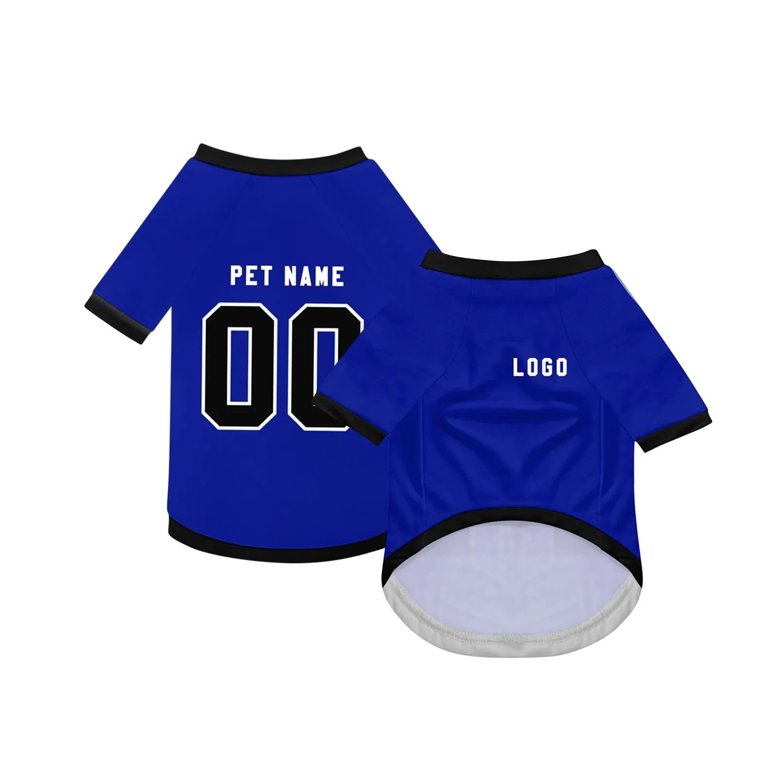 Camicia da cane semplice per cani di piccola, media e grande taglia Maglia da calcio per cani personalizzata con nome, numero, logo, maglie sportive personalizzate per animali domestici A11 - immagine 2