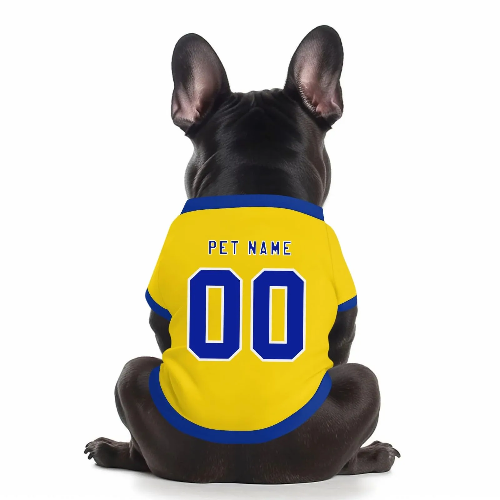 Camicia da cane semplice per cani di piccola, media e grande taglia Maglia da calcio per cani personalizzata con nome, numero, logo, maglie sportive personalizzate per animali domestici A10 - immagine 1
