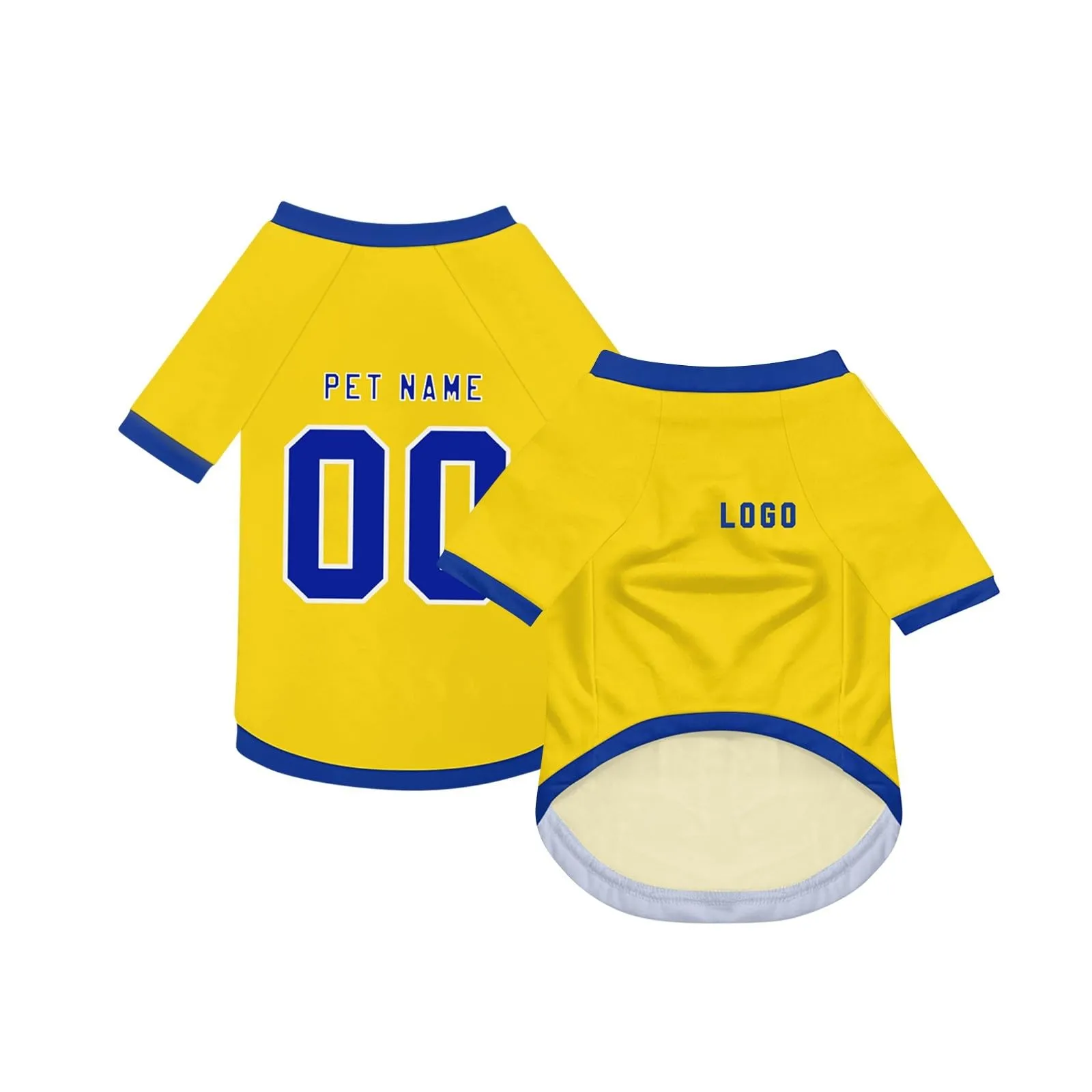 Camicia da cane semplice per cani di piccola, media e grande taglia Maglia da calcio per cani personalizzata con nome, numero, logo, maglie sportive personalizzate per animali domestici A10 - immagine 2