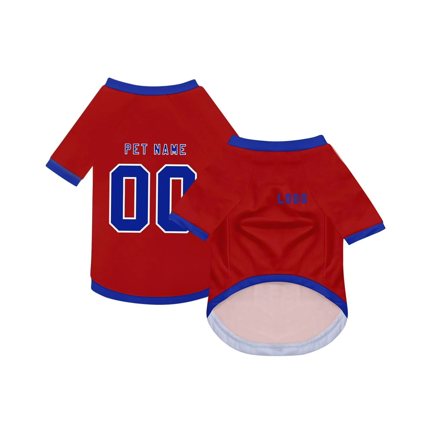 Camicia da cane semplice per cani di piccola, media e grande taglia Maglia da calcio per cani personalizzata con nome, numero, logo, maglie sportive personalizzate per animali domestici A28 - immagine 2