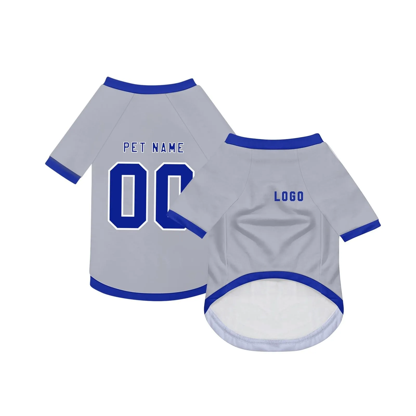 Camicia da cane semplice per cani di piccola, media e grande taglia Maglia da calcio per cani personalizzata con nome, numero, logo, maglie sportive personalizzate per animali domestici A25 - immagine 2