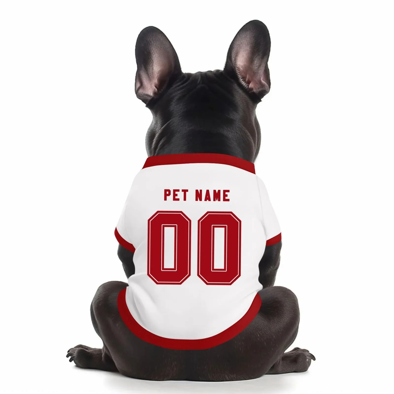 Camicia da cane semplice per cani di piccola, media e grande taglia Maglia da calcio per cani personalizzata con nome, numero, logo, maglie sportive personalizzate per animali domestici A19 - immagine 1