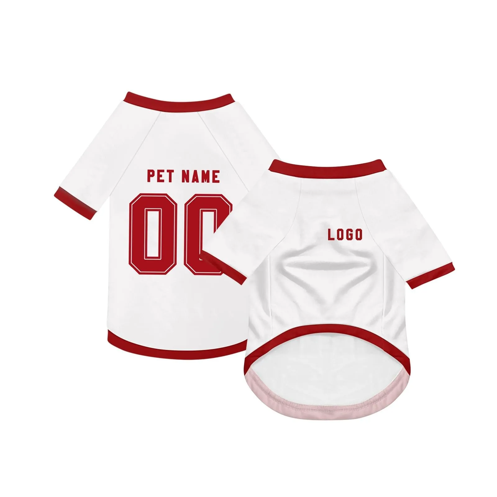 Camicia da cane semplice per cani di piccola, media e grande taglia Maglia da calcio per cani personalizzata con nome, numero, logo, maglie sportive personalizzate per animali domestici A19 - immagine 2