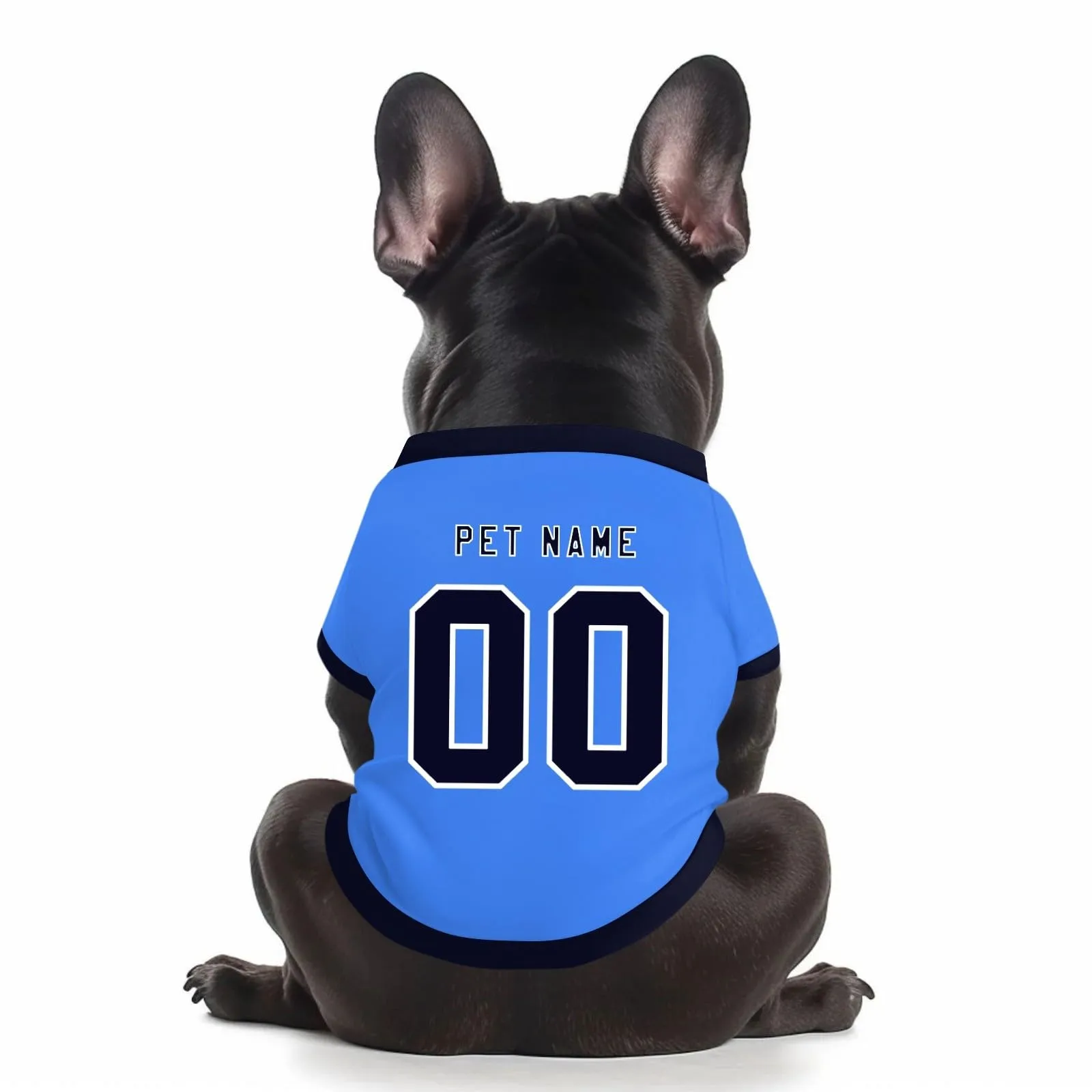 Camicia da cane semplice per cani di piccola, media e grande taglia Maglia da calcio per cani personalizzata con nome, numero, logo, maglie sportive personalizzate per animali domestici A07 - immagine 1