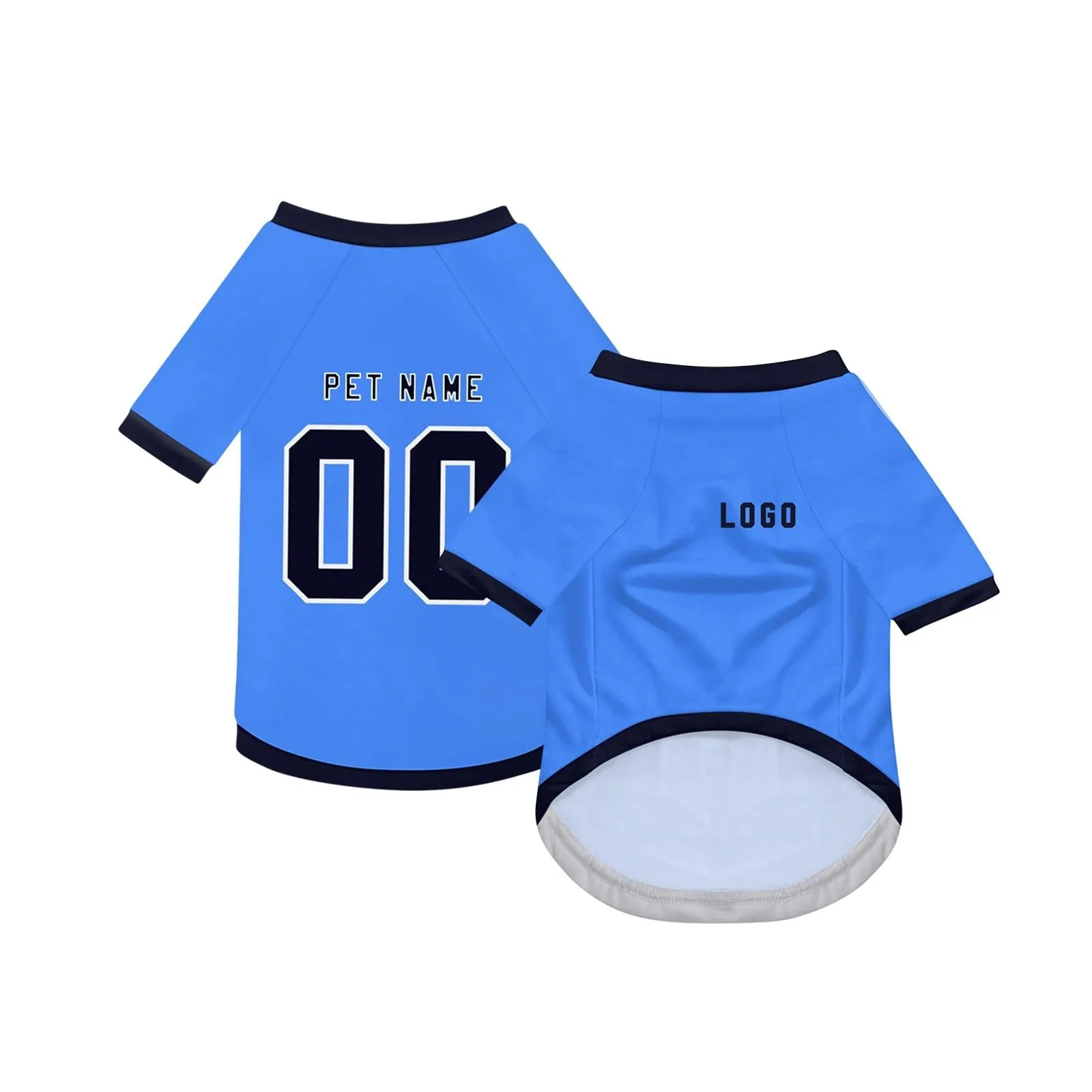 Camicia da cane semplice per cani di piccola, media e grande taglia Maglia da calcio per cani personalizzata con nome, numero, logo, maglie sportive personalizzate per animali domestici A07 - immagine 2