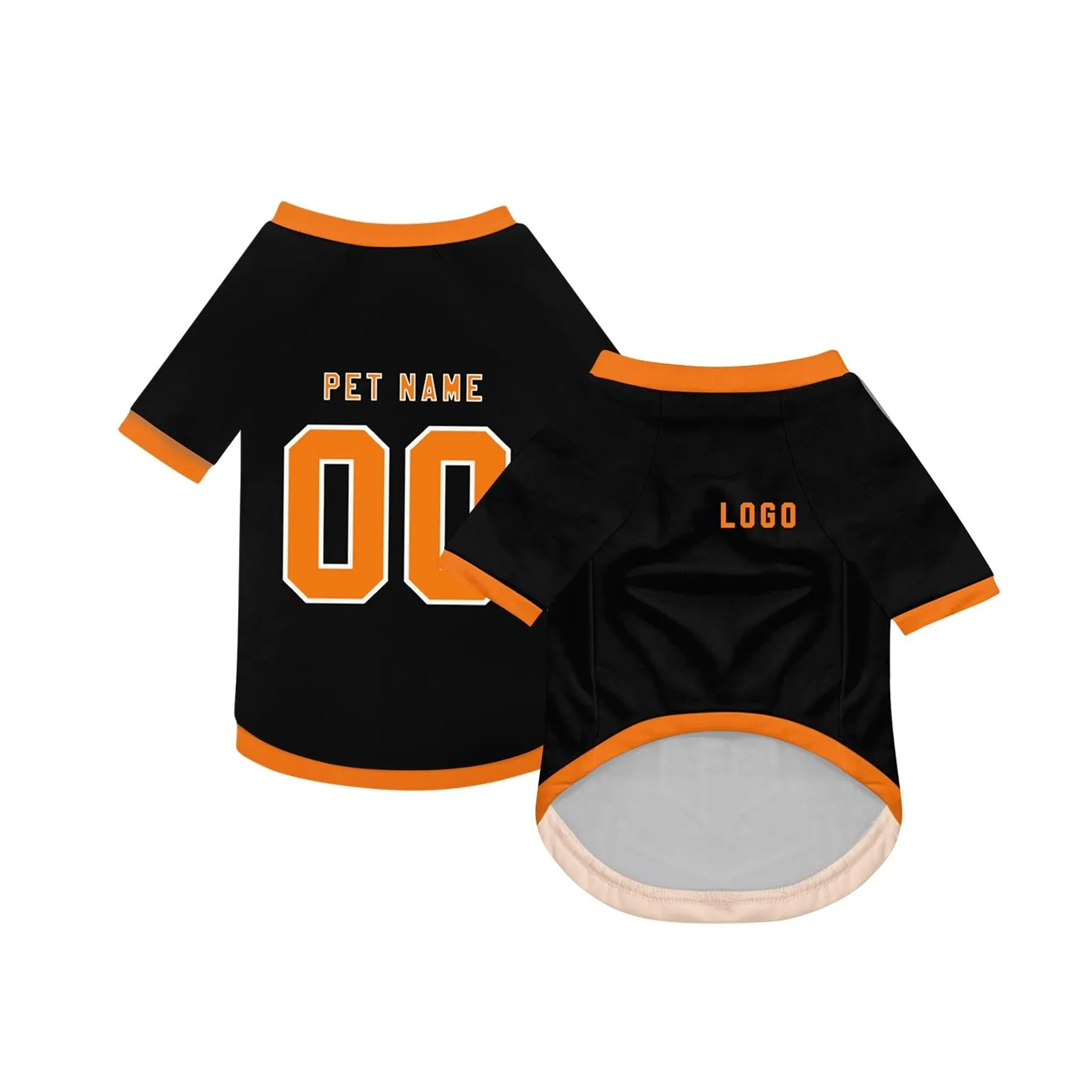 Camicia da cane semplice per cani di piccola, media e grande taglia Maglia da calcio per cani personalizzata con nome, numero, logo, maglie sportive personalizzate per animali domestici A35 - immagine 2