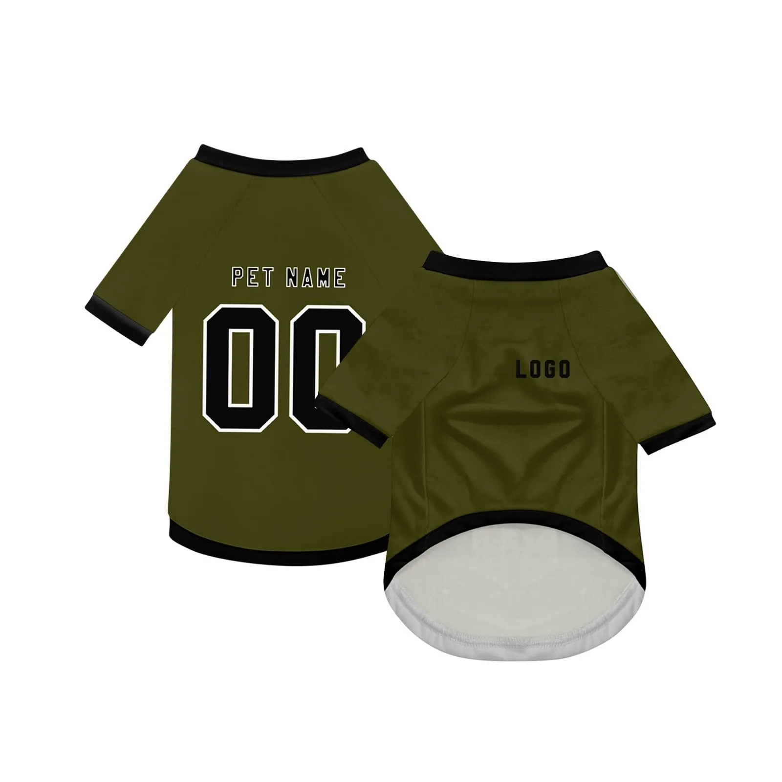Camicia da cane semplice per cani di piccola, media e grande taglia Maglia da calcio per cani personalizzata con nome, numero, logo, maglie sportive personalizzate per animali domestici A31 - immagine 2