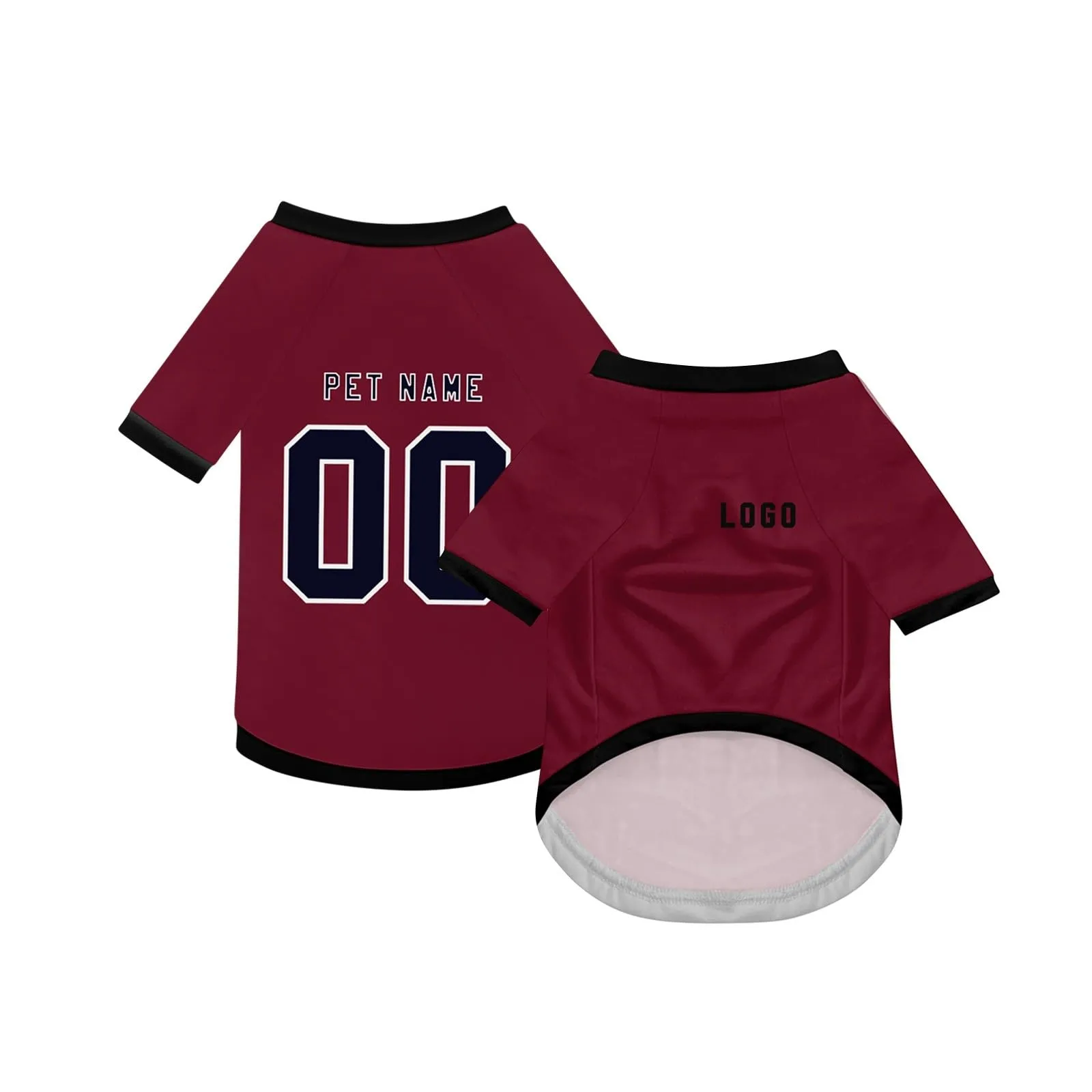 Camicia da cane semplice per cani di piccola, media e grande taglia Maglia da calcio per cani personalizzata con nome, numero, logo, maglie sportive personalizzate per animali domestici A09 - immagine 2
